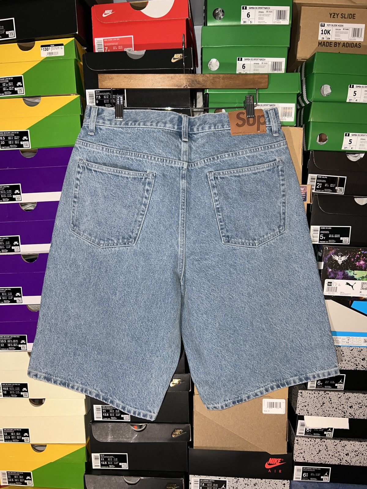 Supreme Supreme Script Baggy Denim Shorts Washed Indigo | Grailed