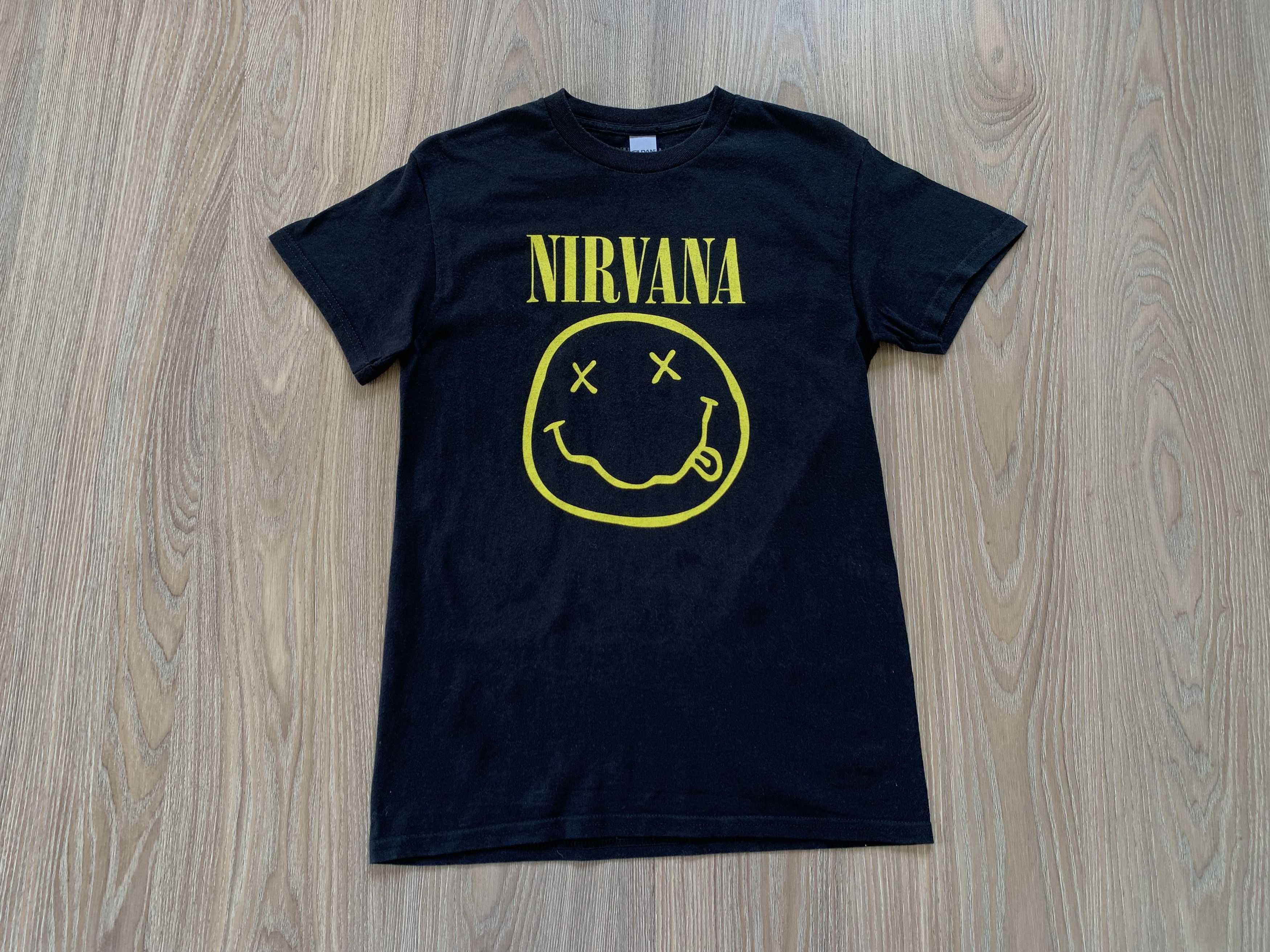 Band Tees × Gildan × Nirvana Gildan Nirvana Logo Cotton Printed T Shirt Size US S / EU 44-46 / 1 - 2 Thumbnail