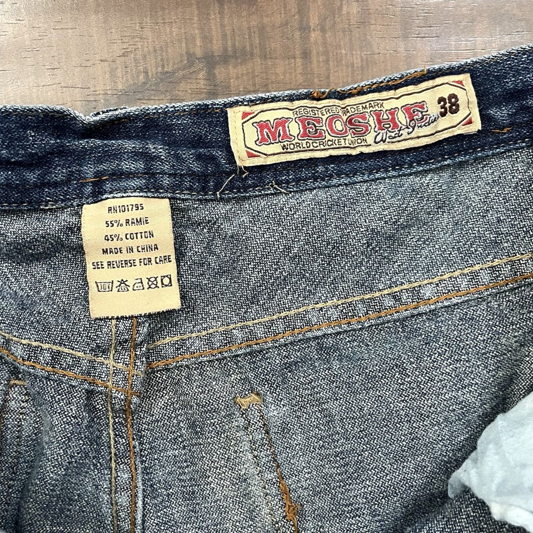 Vintage VINTAGE Meoshe Jeans Men’s 34x31 Blue Wide-Leg Baggy 90s Hip Hop Grunge 34x31 Jeans Men’s Blue Denim Cotton 5-Pocket Regular Inseam 31in XS? Size US 34 / EU 50 - 7 Thumbnail