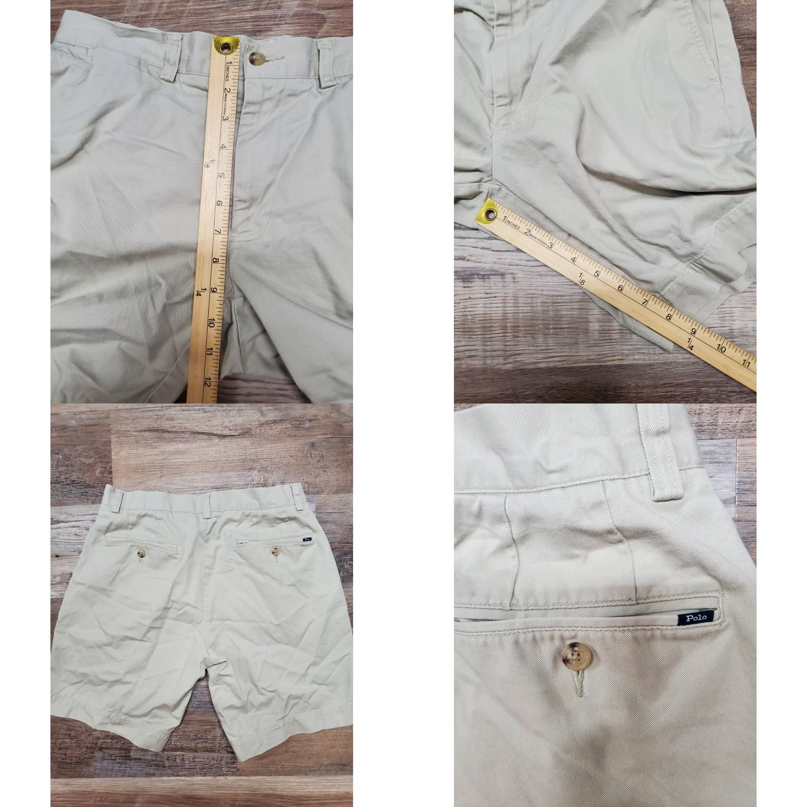 Polo Ralph Lauren Polo Ralph Lauren Chino Shorts Men 32 Classic Fit 9" Inseam Beige Cotton Pocket Zip Front Casual Summer Spring Fall Vintage No Mens Size US XS / EU 42 / 0 - 8 Thumbnail