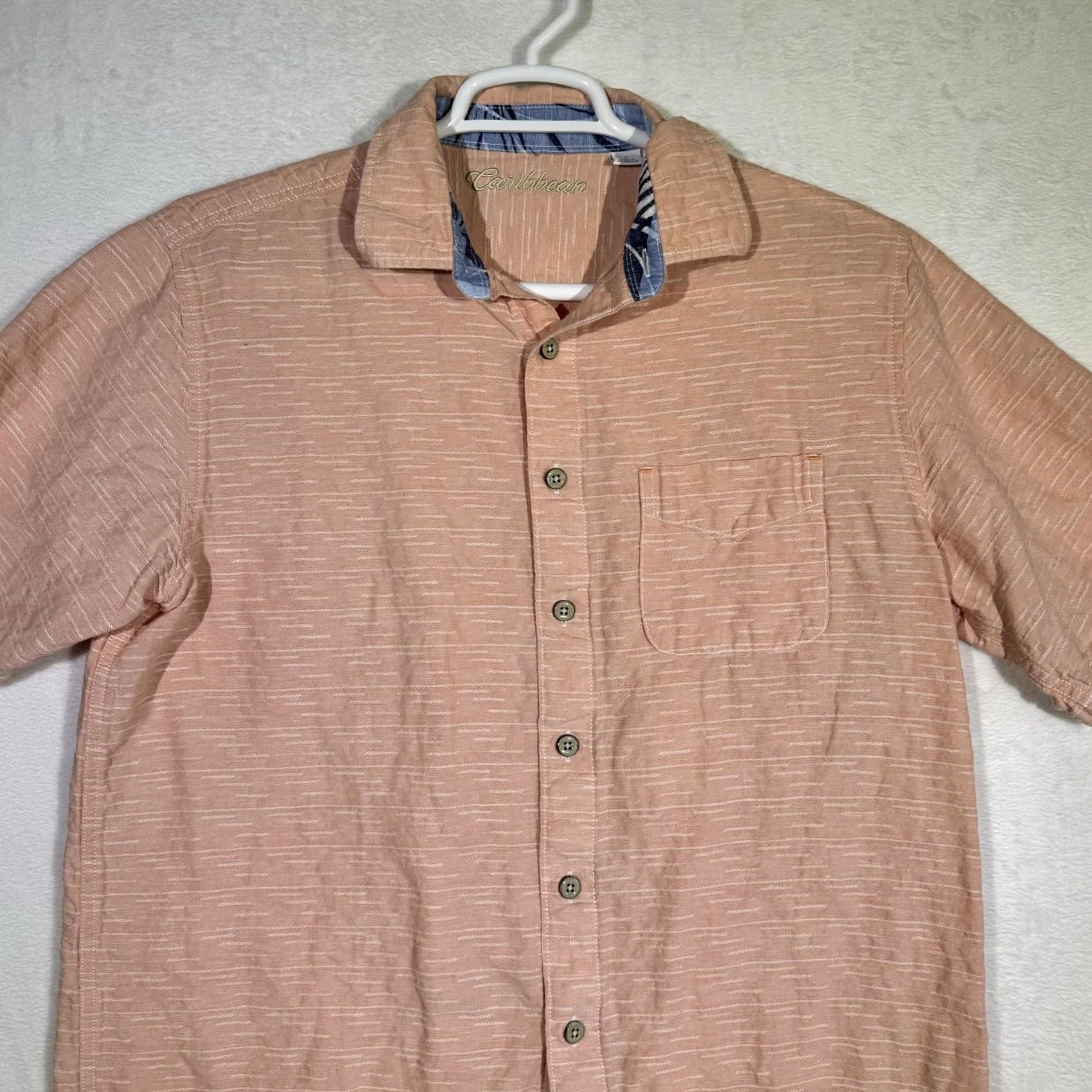 Vintage Caribbean Brand Shirt Mens Large Linen Short Sleeve Button Up Casual Pocket Size US L / EU 52-54 / 3 - 5 Thumbnail