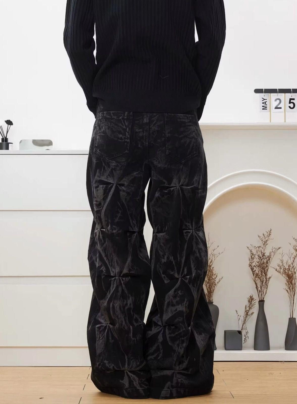 Vintage Avant-Garde Black Patterned Wide-Leg Pants Size US 30 / EU 46 - 2 Thumbnail