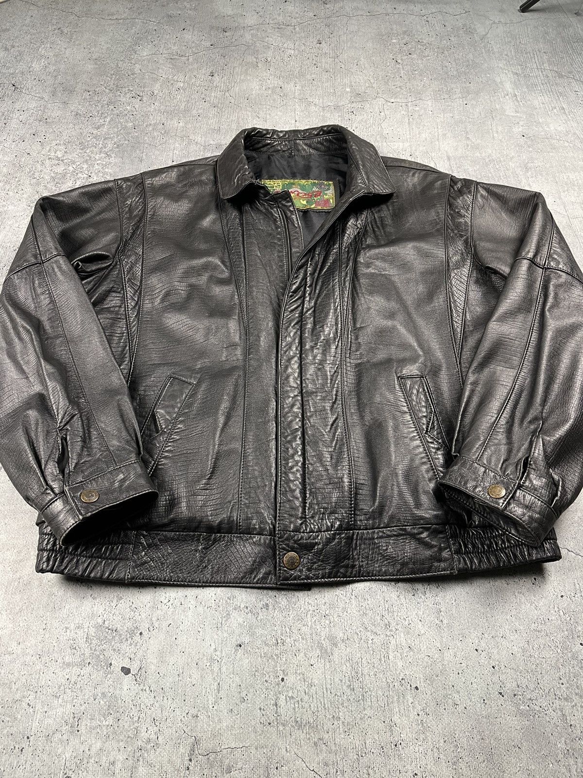 Genuine Leather × Vintage Vintage Bomber Leather Jacket zip Avirex Schott 70-80s Size US XL / EU 56 / 4 - 5 Thumbnail