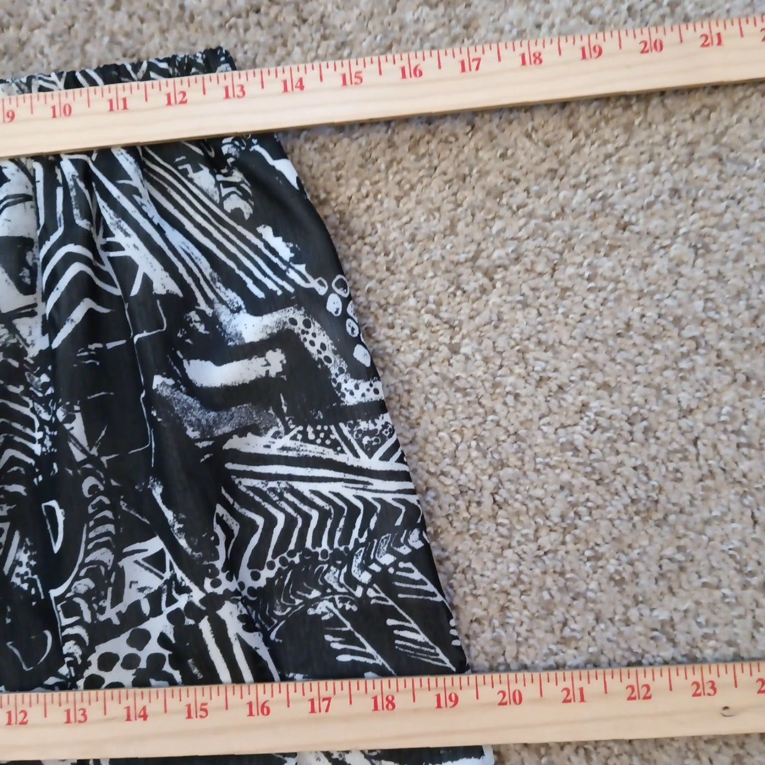 Vintage BonWorth Skirt Long Maxi Gray Geometric Pull On Lined Polyester Small Size 28" / US 6 / IT 42 - 3 Thumbnail