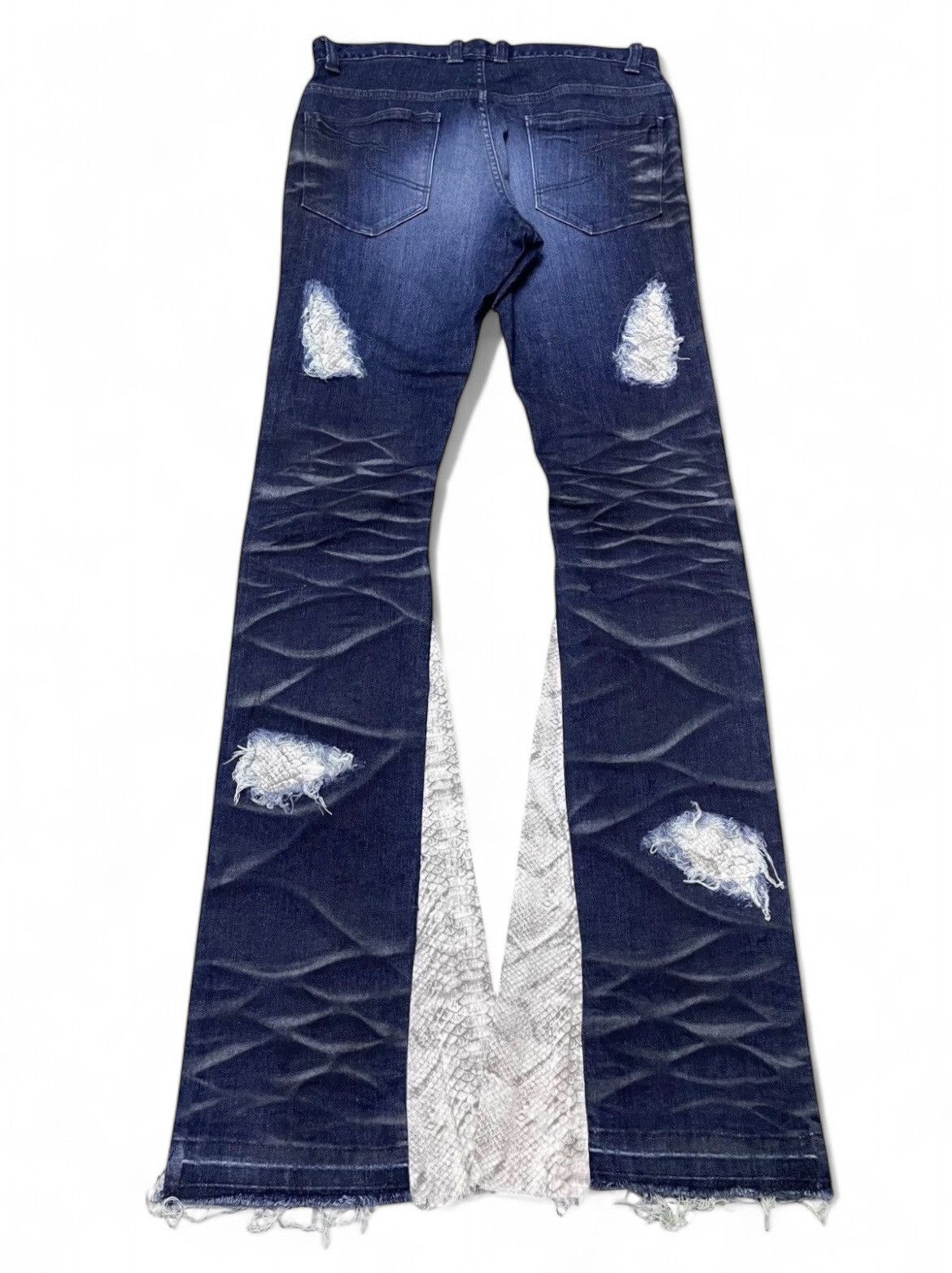 If Six Was Nine × semanticdesign Semantic Design Snake Shedding Skin Stud Flare Stacked Jeans Size US 30 / EU 46 - 2 Thumbnail