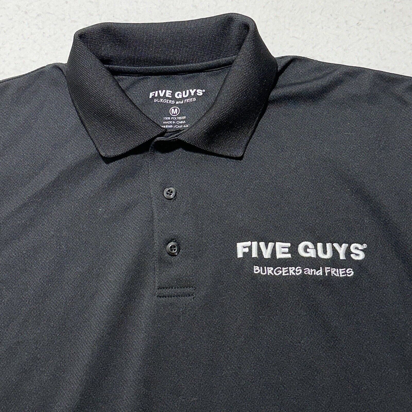 Other Five Guys Burgers & Fries Medium Black Polo Shirt Employee Size US M / EU 48-50 / 2 - 2 Thumbnail