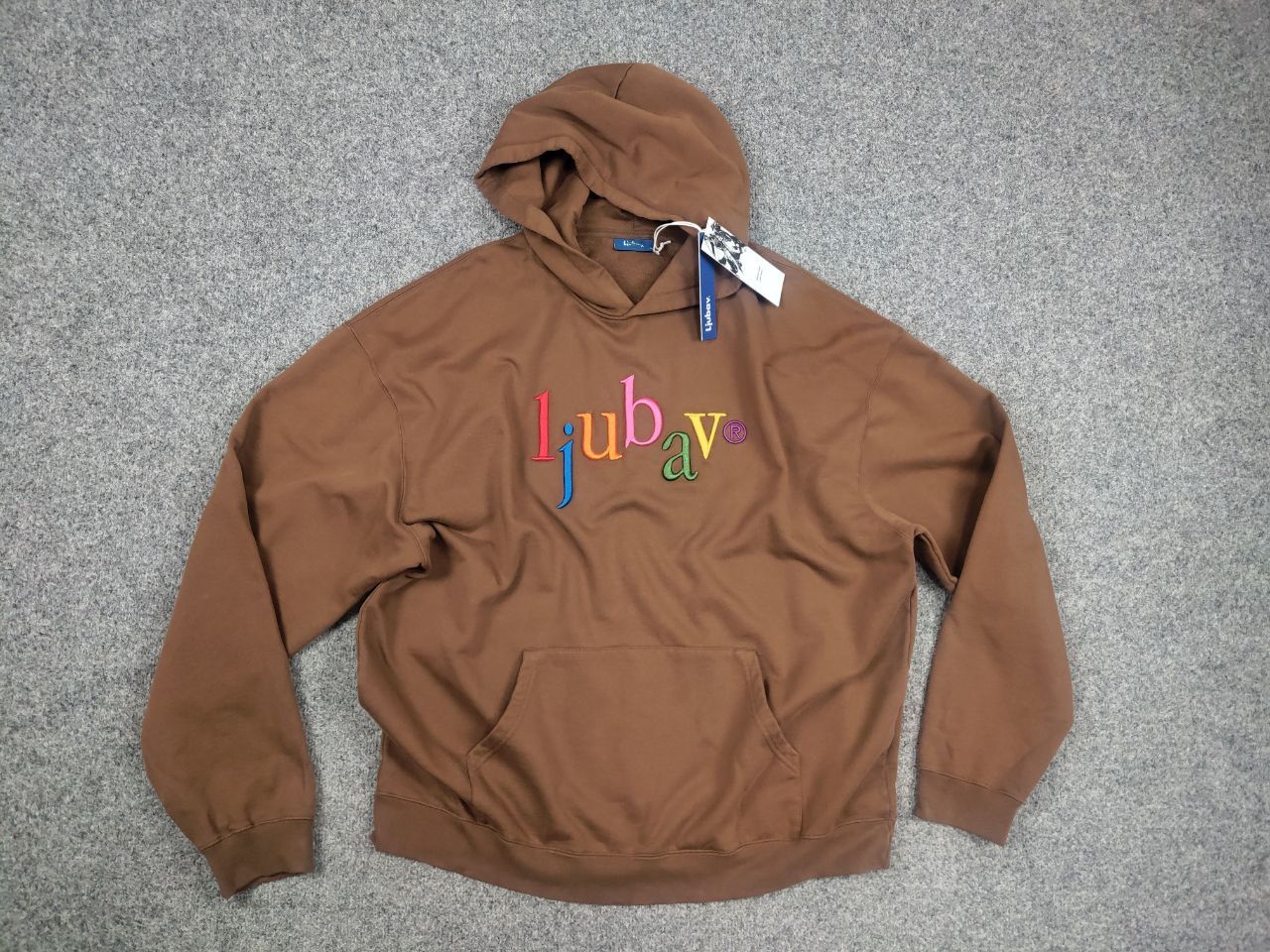 Other ljubav Design Embroidered logo Brown Oversized Hoodie Size US XL / EU 56 / 4 - 8 Thumbnail