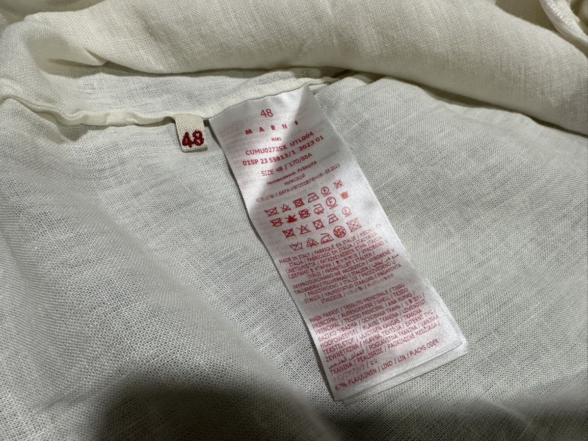 Marni × No Vacancy Inn 🔥Marni x No Vacancy Inn Linen Shirt In Limestone Size US XL / EU 56 / 4 - 10 Thumbnail