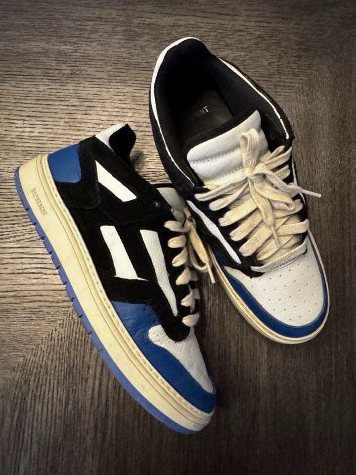 Represent Clo. Represent Shoes Mens White Black Royal Blue Reptor Low Size US 9 / EU 42 - 2 Thumbnail