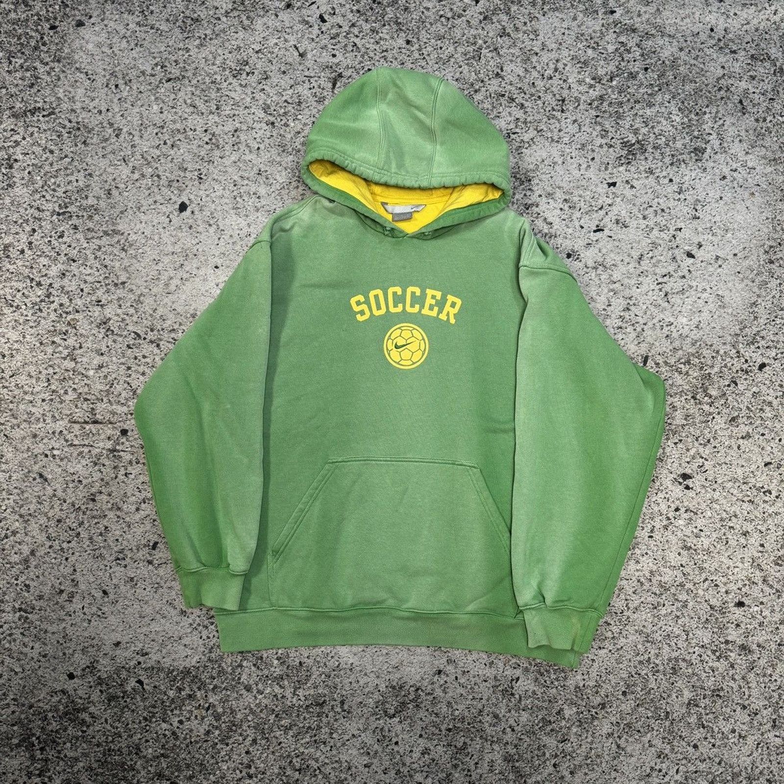 Nike Vintage Faded Green Nike Soccer Hoodie Size US L / EU 52-54 / 3 - 1 Thumbnail