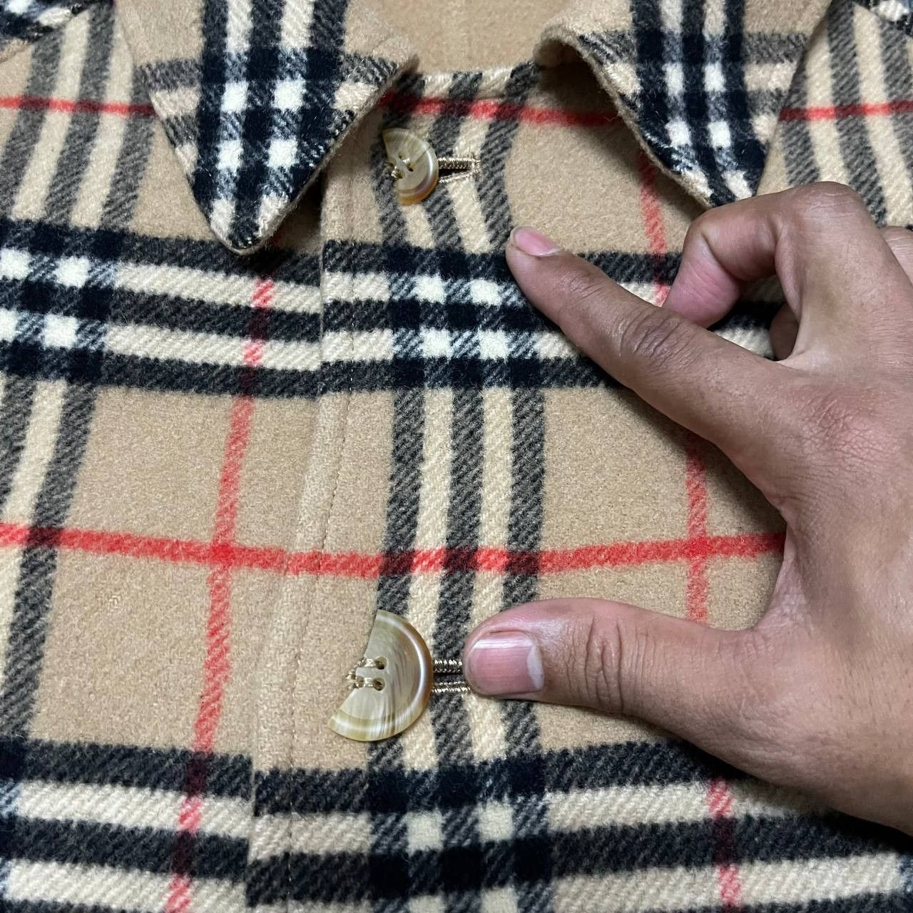 Burberry Vintage 90's Burberry Nova Check Reversible Wool Coat Size US M / EU 48-50 / 2 - 7 Thumbnail
