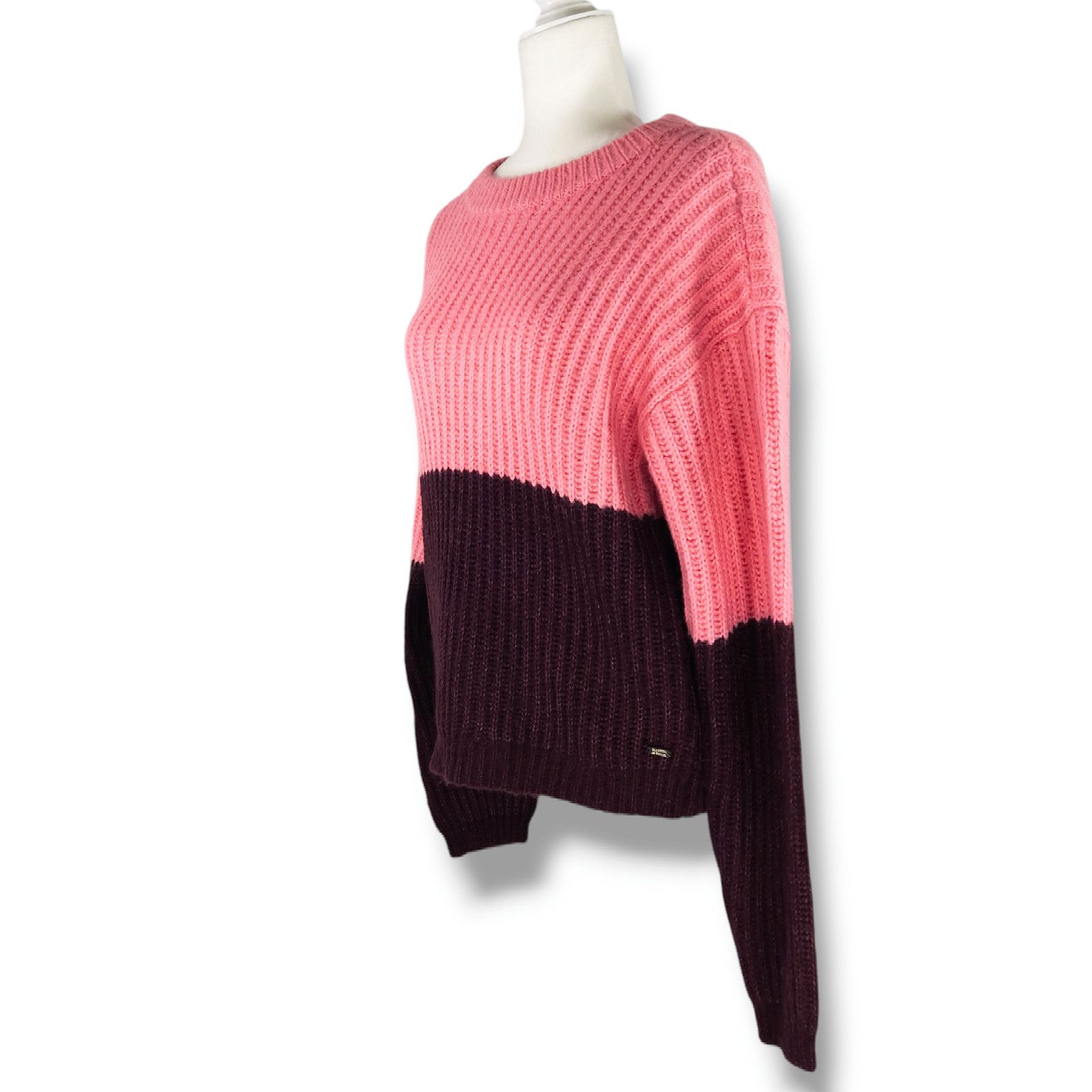 Scotch & Soda NWT Scotch & Soda Color Block Sweater Sz. L Pink Burgundy Size L / US 10 / IT 46 - 1 Thumbnail