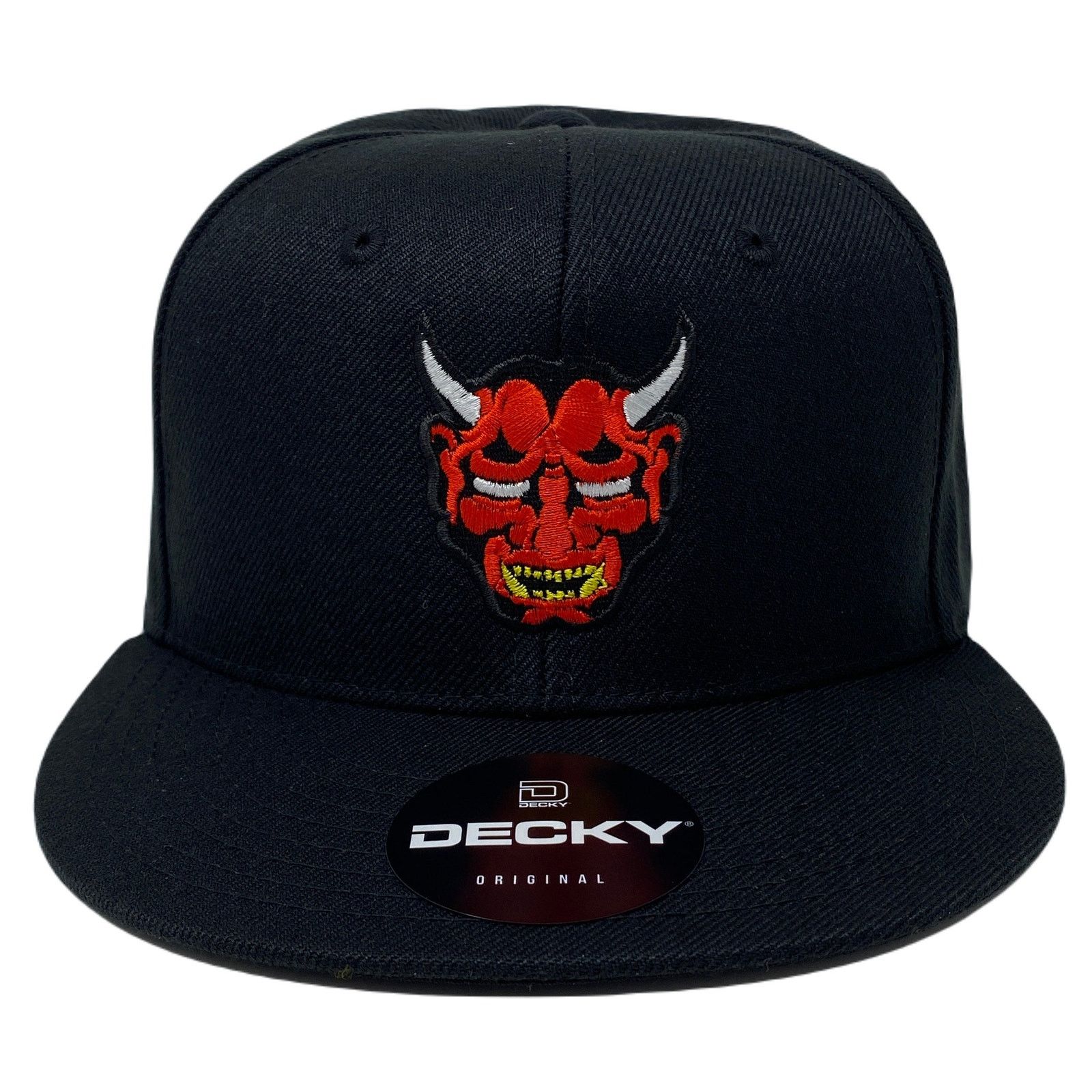 Other Oni Mask Red Snapback Hat All Black Size ONE SIZE - 3 Thumbnail