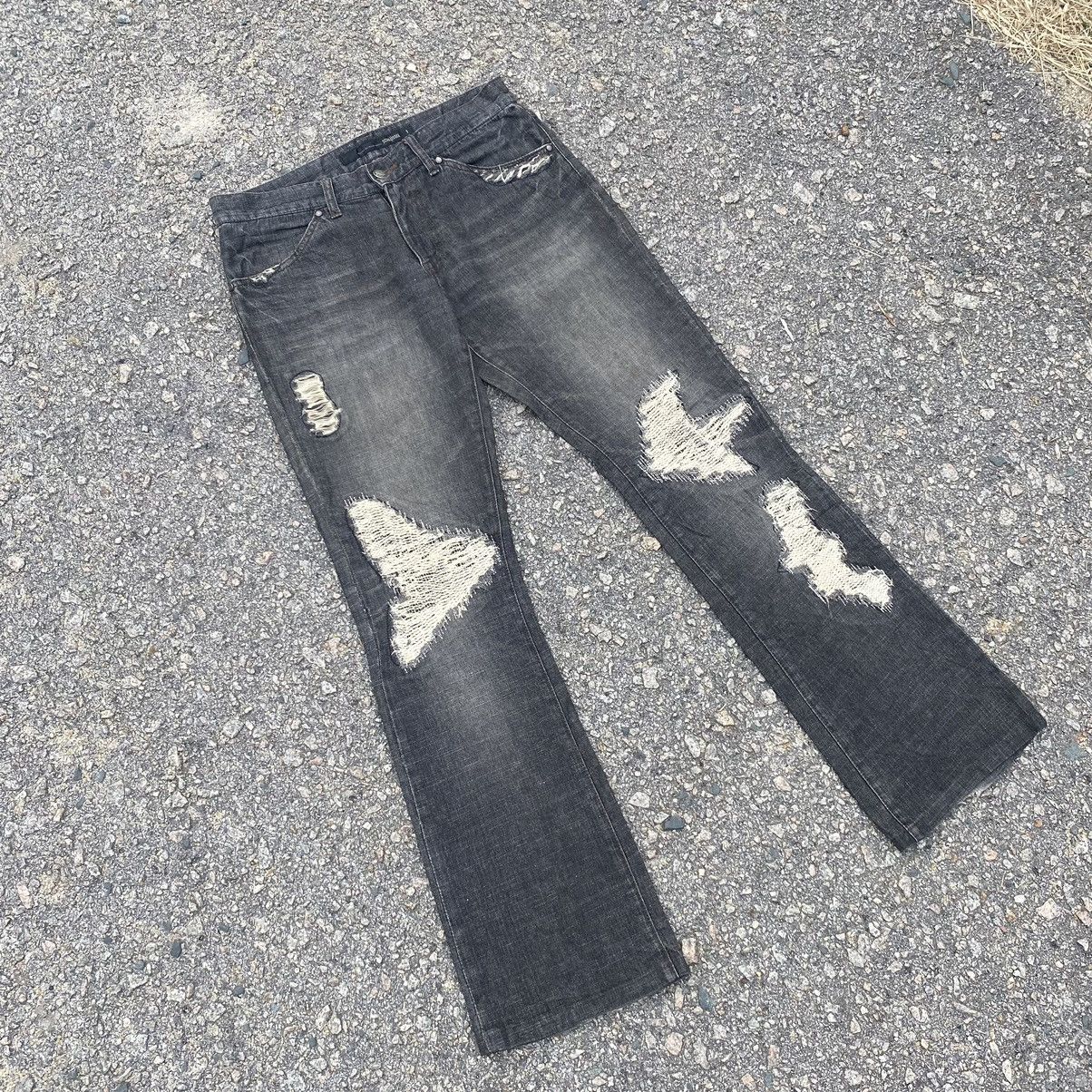 Japanese Brand VINTAGE JAPANESE BRAND BLACK DISTRESSED FLARE JEANS PANTS Size US 31 - 2 Thumbnail