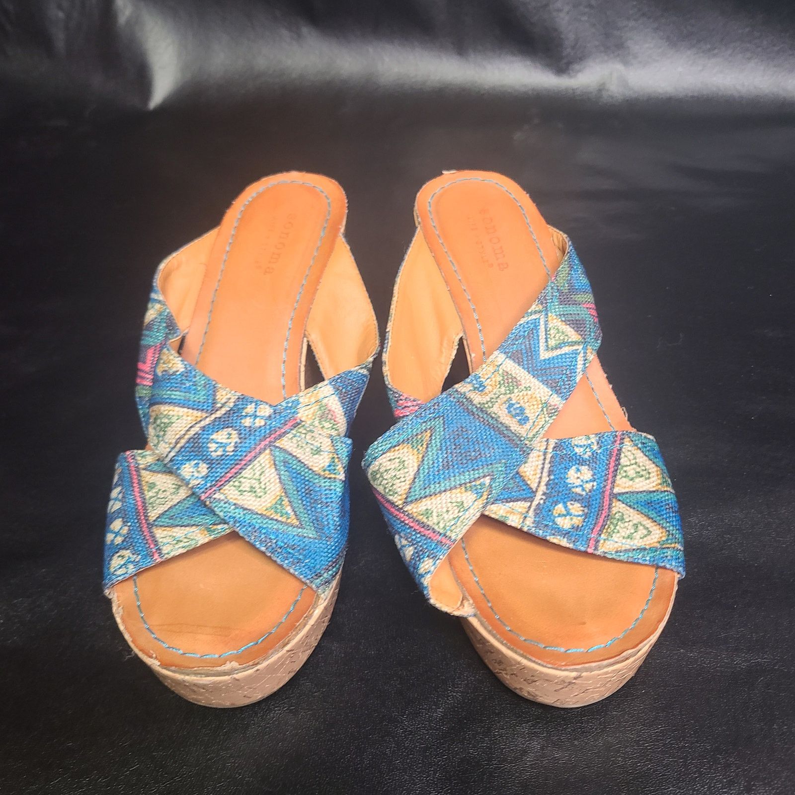 Sonoma Sonoma blue brown fabric wedges size 8 Size US 8 / IT 38 - 2 Thumbnail