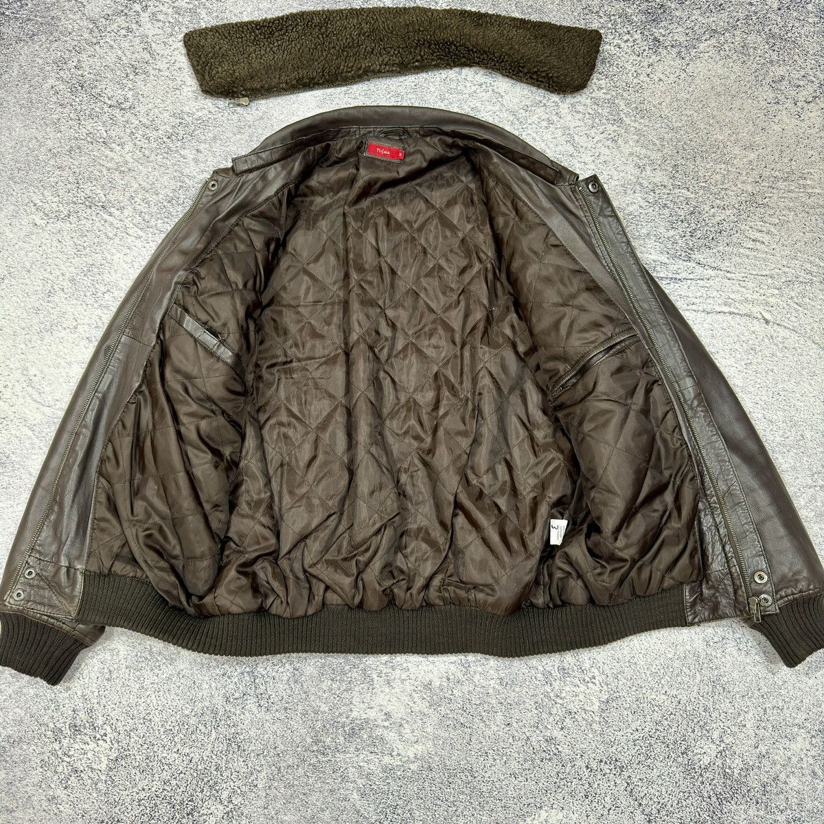 Other Mens Brown Sheepskin Leather Aviator Bomber Jacket Msz Size US M / EU 48-50 / 2 - 10 Thumbnail