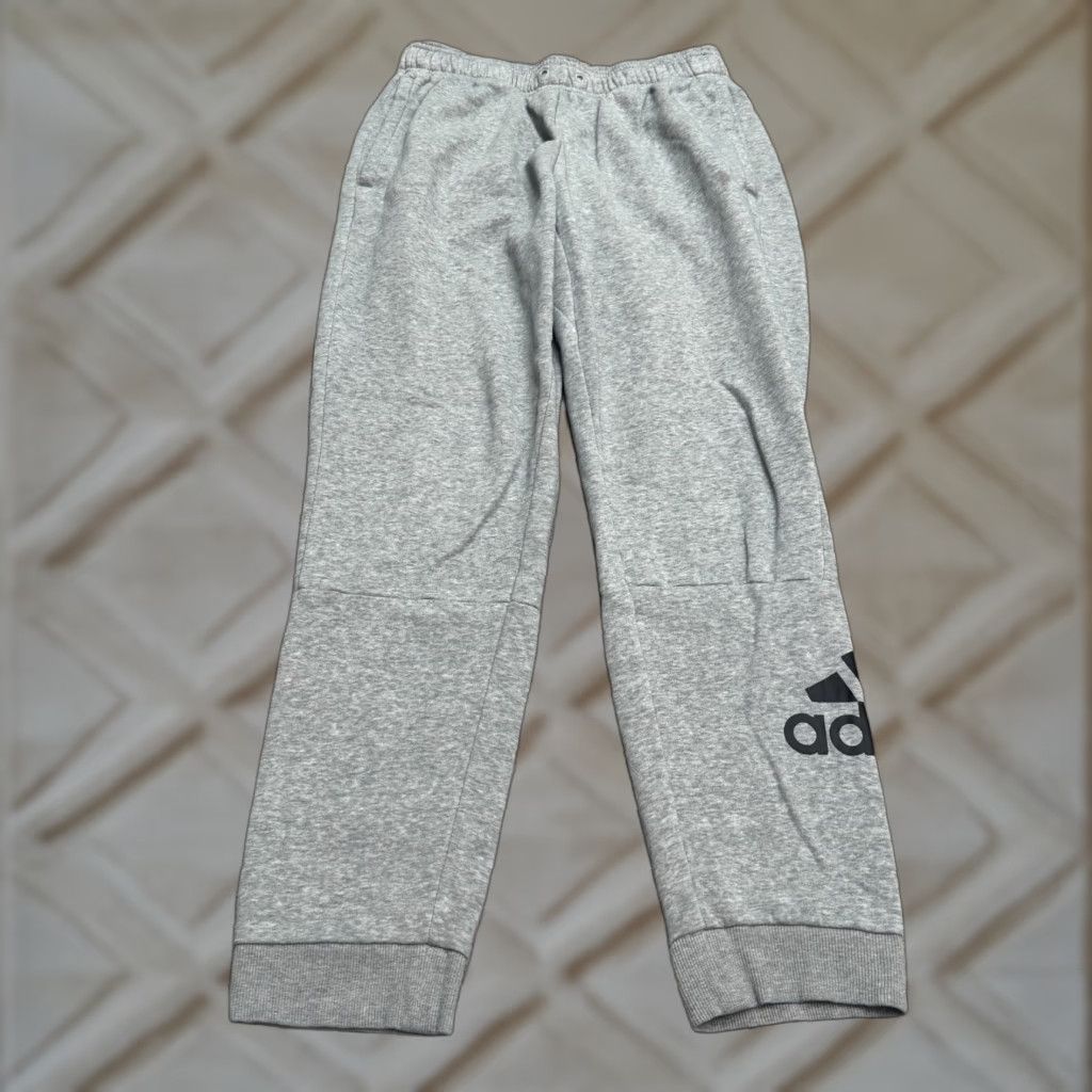 Adidas Adidas Graphic Jogger Sweatpants Mens Medium Gray Elastic Waist Athletic Activewear Casual Travel Shirt Size US 31 - 1 Thumbnail