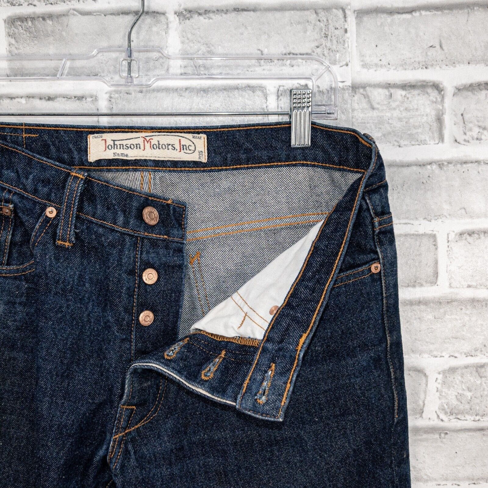 Johnson Motors Johnson Motors Inc Regid Denim Jeans indigo blue button fly Size US 32 / EU 48 - 4 Thumbnail
