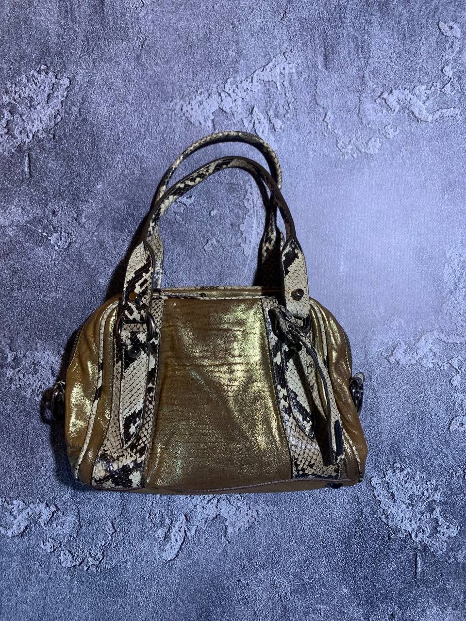 Miu Miu Miu Miu Vintage Gold Metallic Leather Zip Tote Bag Italy Size ONE SIZE - 1 Thumbnail