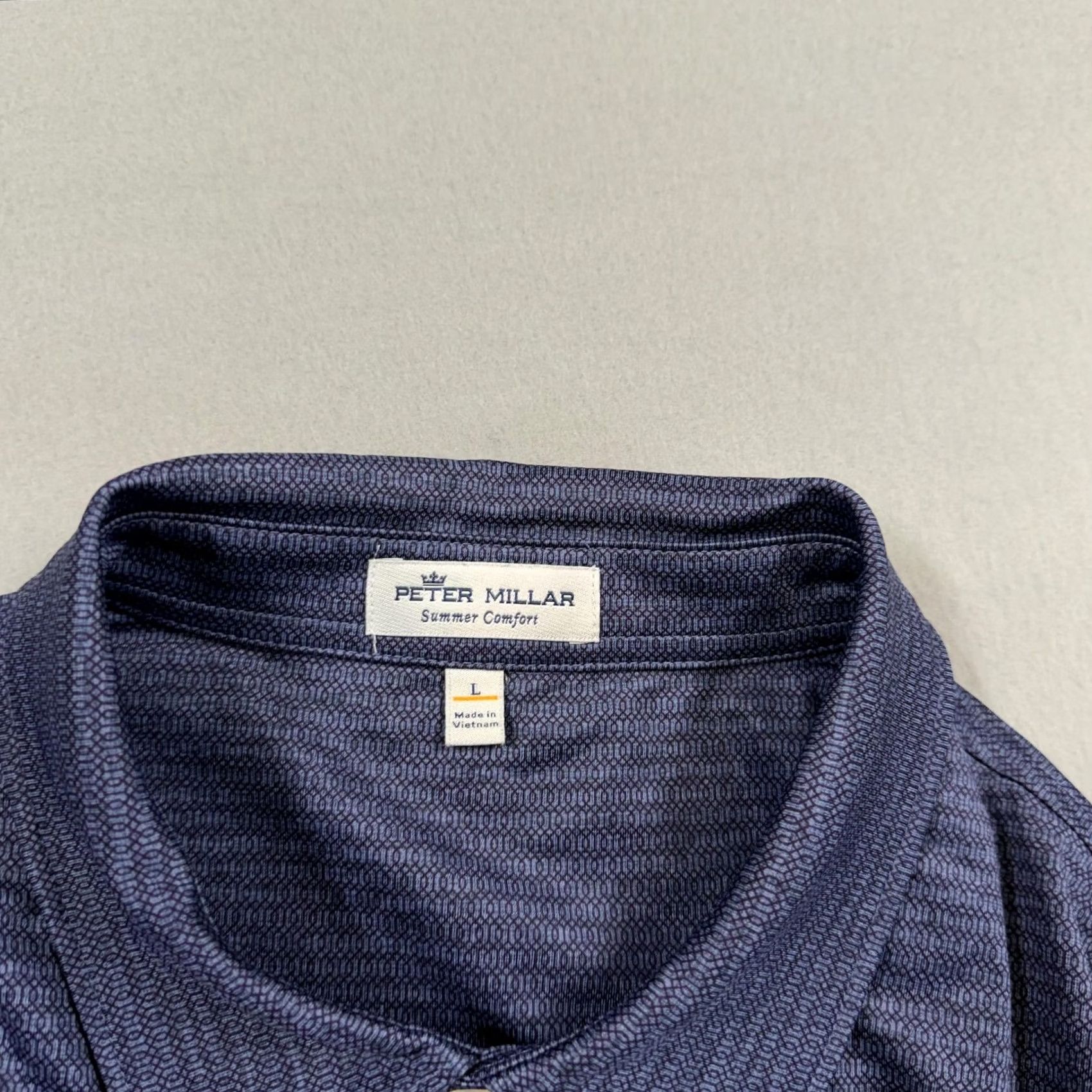 Peter Millar Peter Millar Polo Shirt Mens Large Blue Geometric Logo Summer Comfort Golf Size US L / EU 52-54 / 3 - 4 Thumbnail
