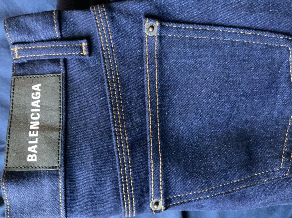 image of Balenciaga Fw23 Panel Denim Jeans in Blue, Women's (Size 36)