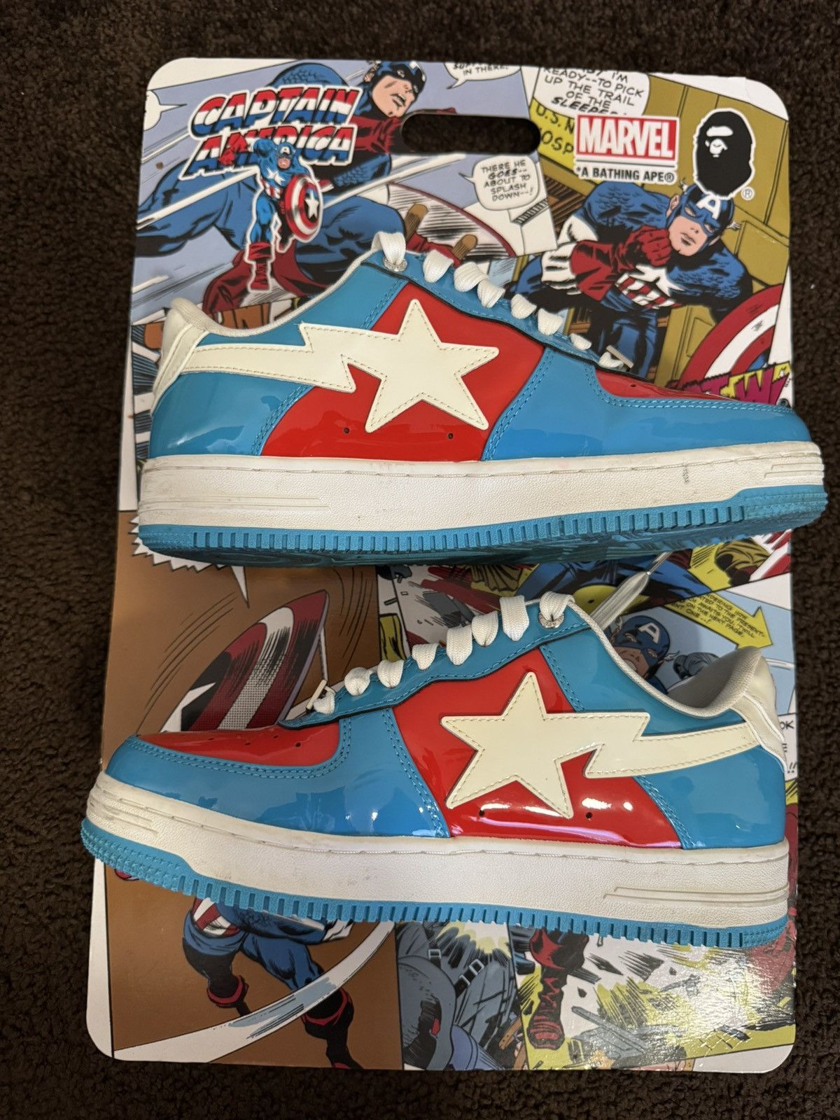 Bape × Marvel Comics BAPE X MARVEL CAPTAIN AMERICA BAPESTA Size US 8 / EU 41 - 2 Thumbnail