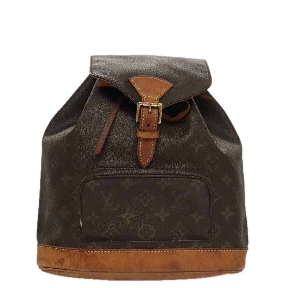 Montsouris Mm Brown Canvas Backpack Bag (Pre-Owned)