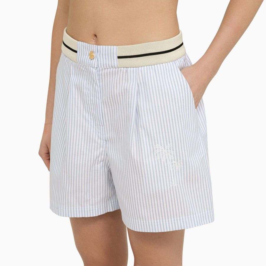 Palm Angels o1d2blof0924 Shorts Striped In Light Blue Size 26" / US 2 / IT 38 - 5 Thumbnail