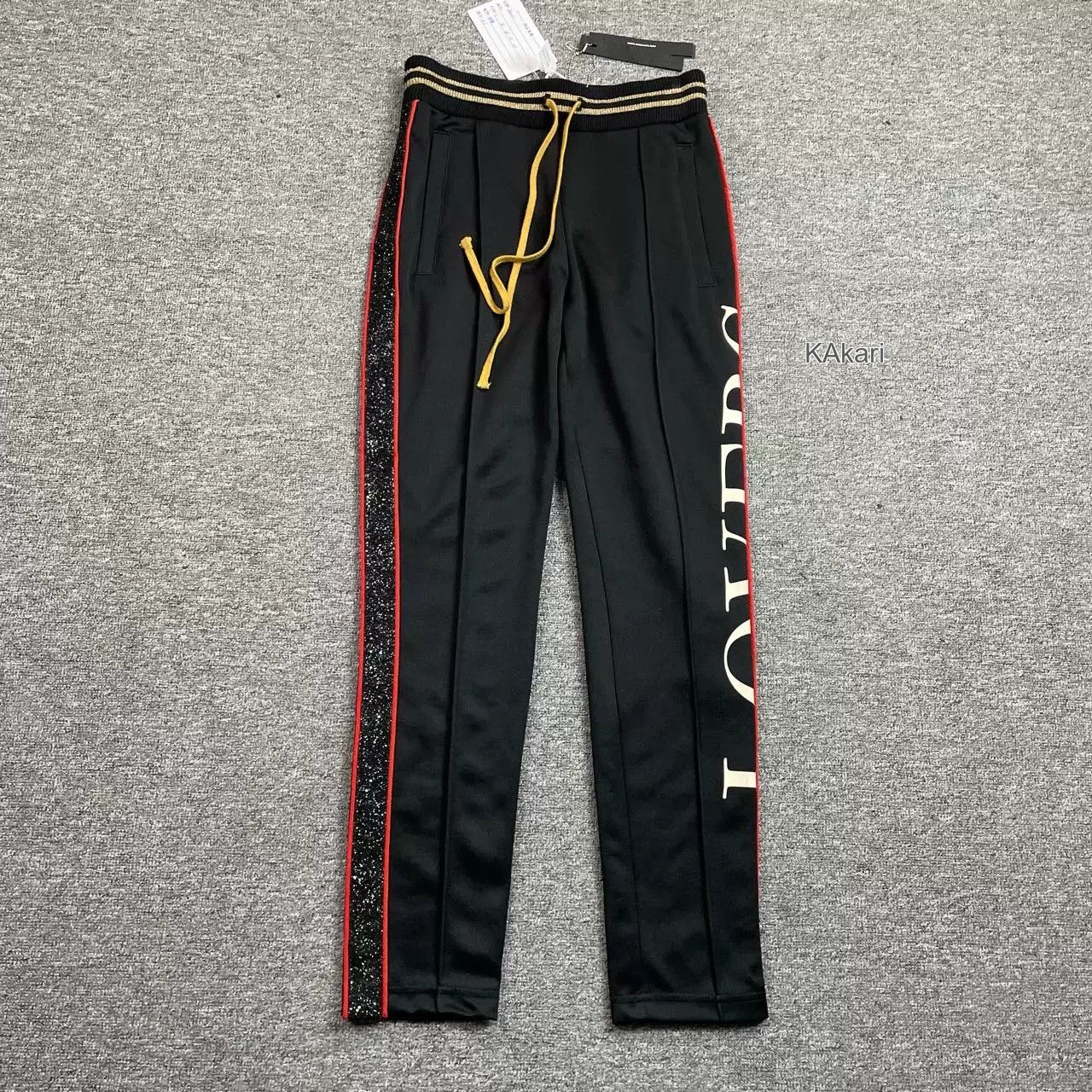 Amiri AMIRI Sequin Stripe Black Pants Size US 26 / EU 42 - 1 Thumbnail