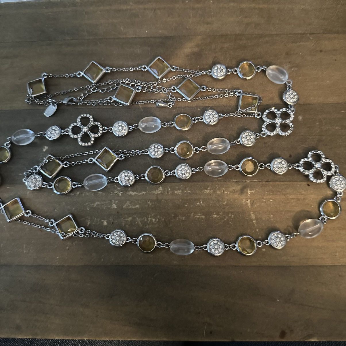 Other Lia Sophia bezeled crystal & paved clover station necklace Size ONE SIZE - 2 Thumbnail