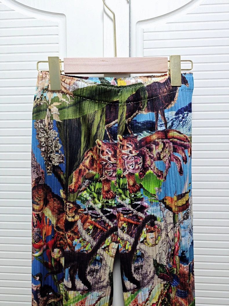 Issey Miyake Issey Miyake size:2 Jungle animal series straight-leg pant Size 31" - 2 Thumbnail