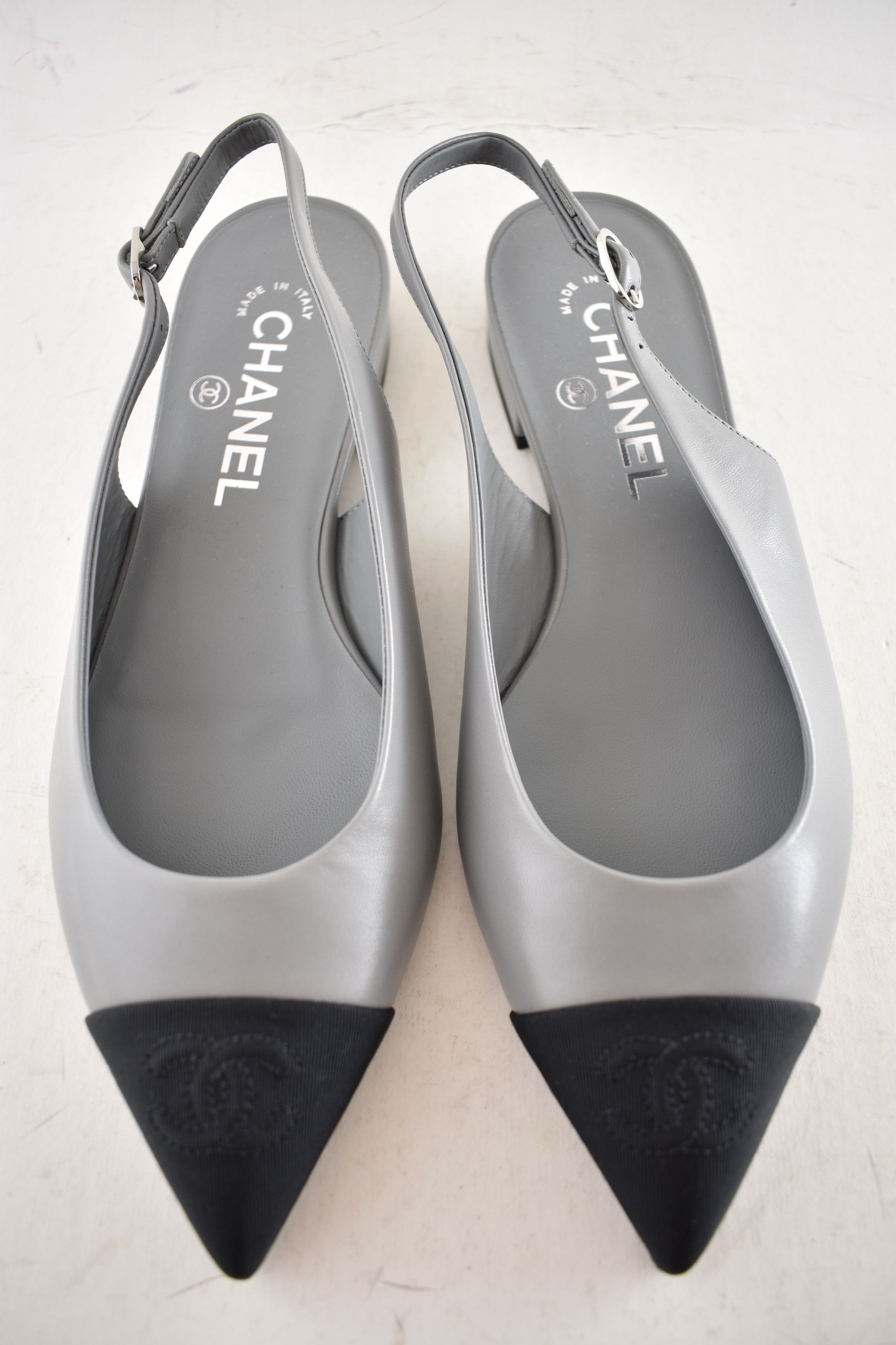 Chanel Chanel 24A Black CC Slingback Pointed Toe Ballet Flat 36c Size US 6 / IT 36 - 7 Thumbnail