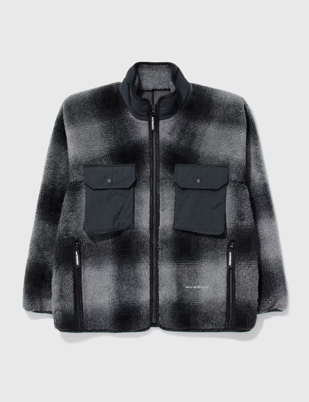 And Wander Check Boa Jacket Black Size US L / EU 52-54 / 3 - 1 Thumbnail