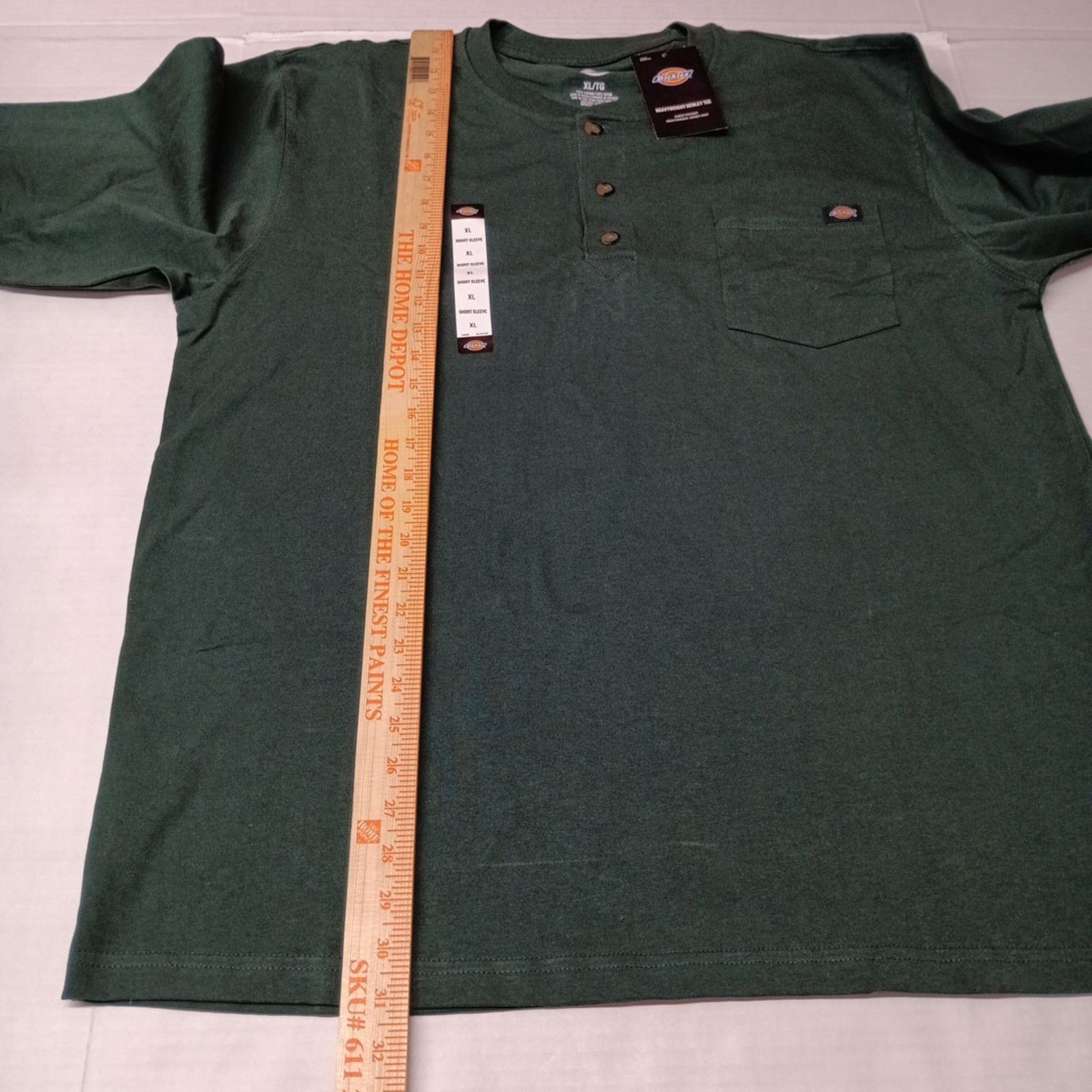 Dickies Dickies Heavyweight Henley Tee Shirt Men's XL XLarge Green Size US XL / EU 56 / 4 - 6 Thumbnail