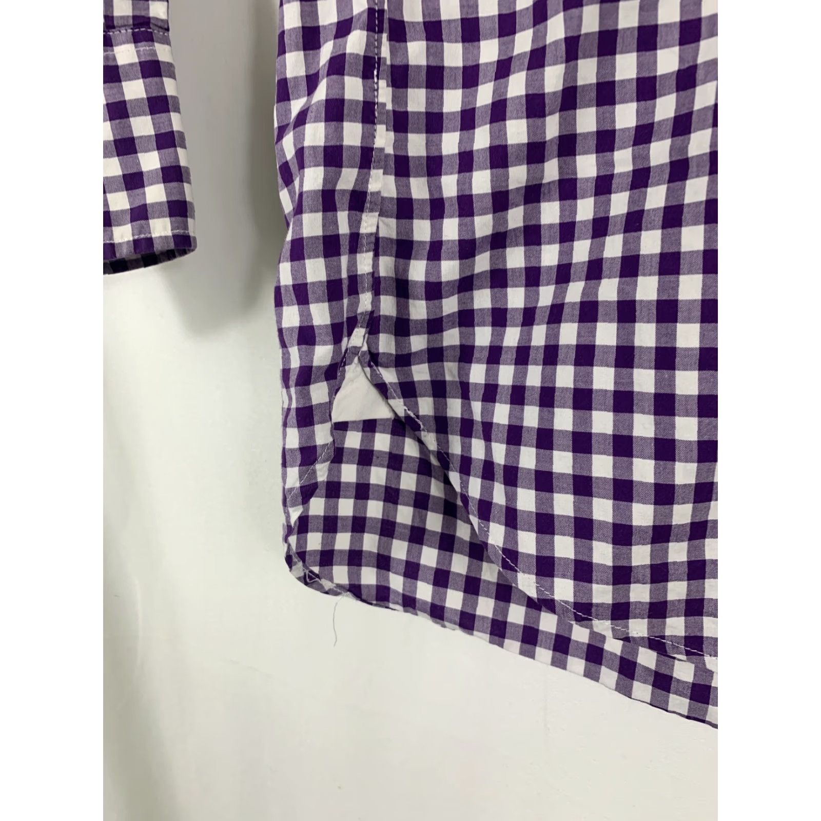 J.Crew J.CREW Shirt Mens Medium Cotton 120’s 2Ply Purple Checkered Plaid Button Up Shirt Size US M / EU 48-50 / 2 - 4 Thumbnail