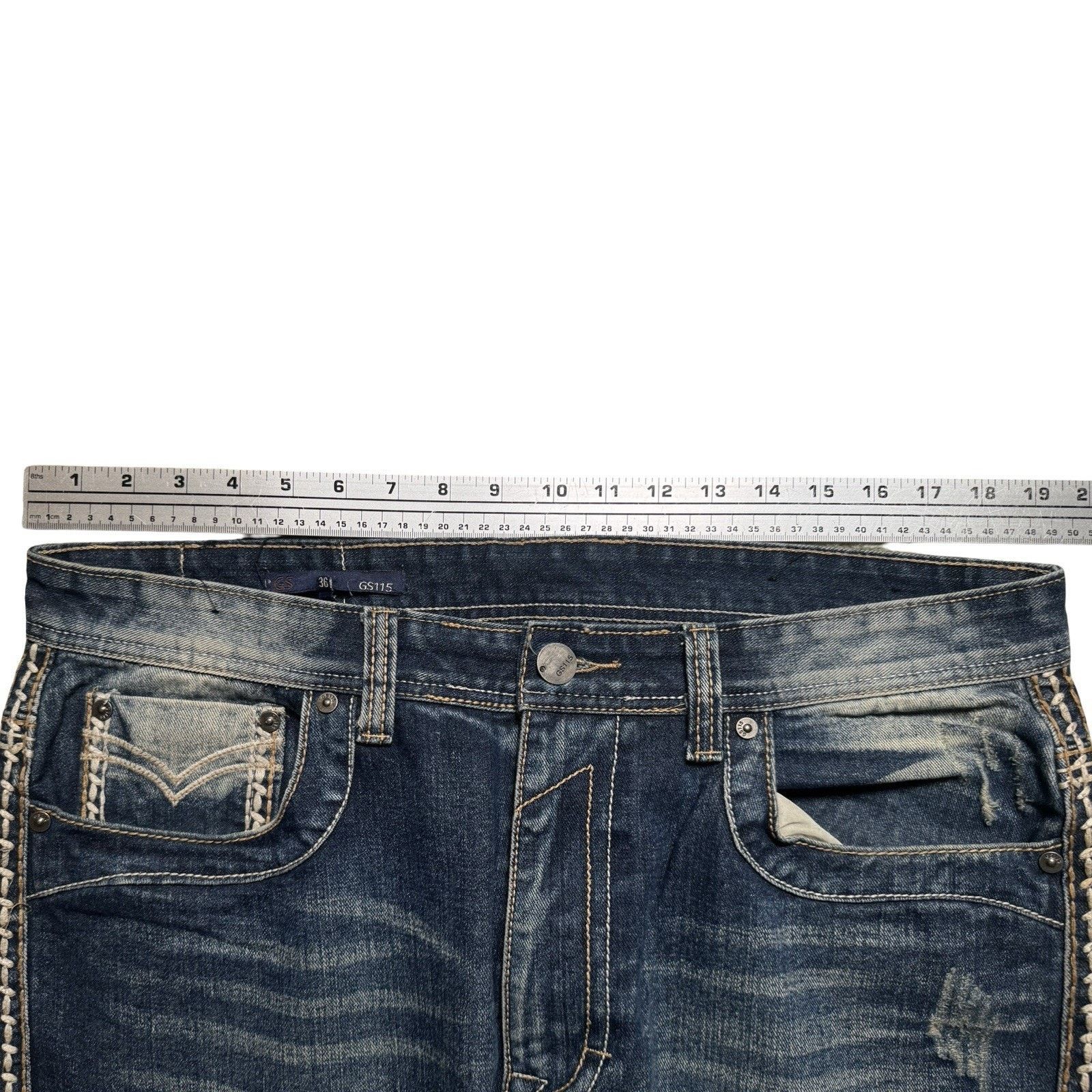 Other GS 115 Denim Men's Jeans Distressed Blue Jeans Size 36 Size US 36 / EU 52 - 5 Thumbnail