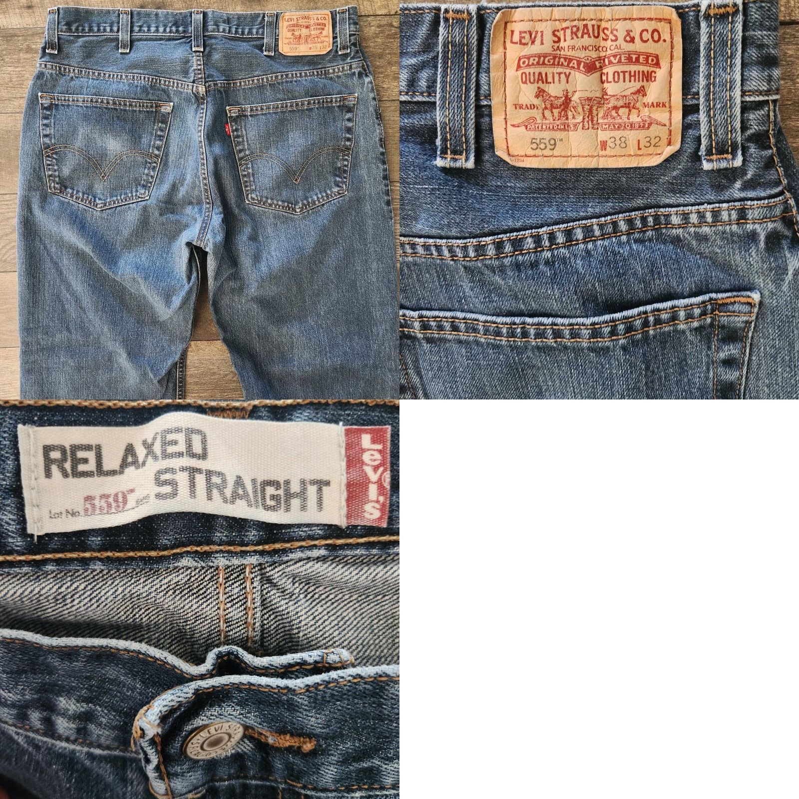 Levi's VINTAGE Levi's 559 Jeans Men's 38x32 Straight Relaxed Denim Cotton Blue 5-Pocket Size US 38 / EU 54 - 8 Thumbnail