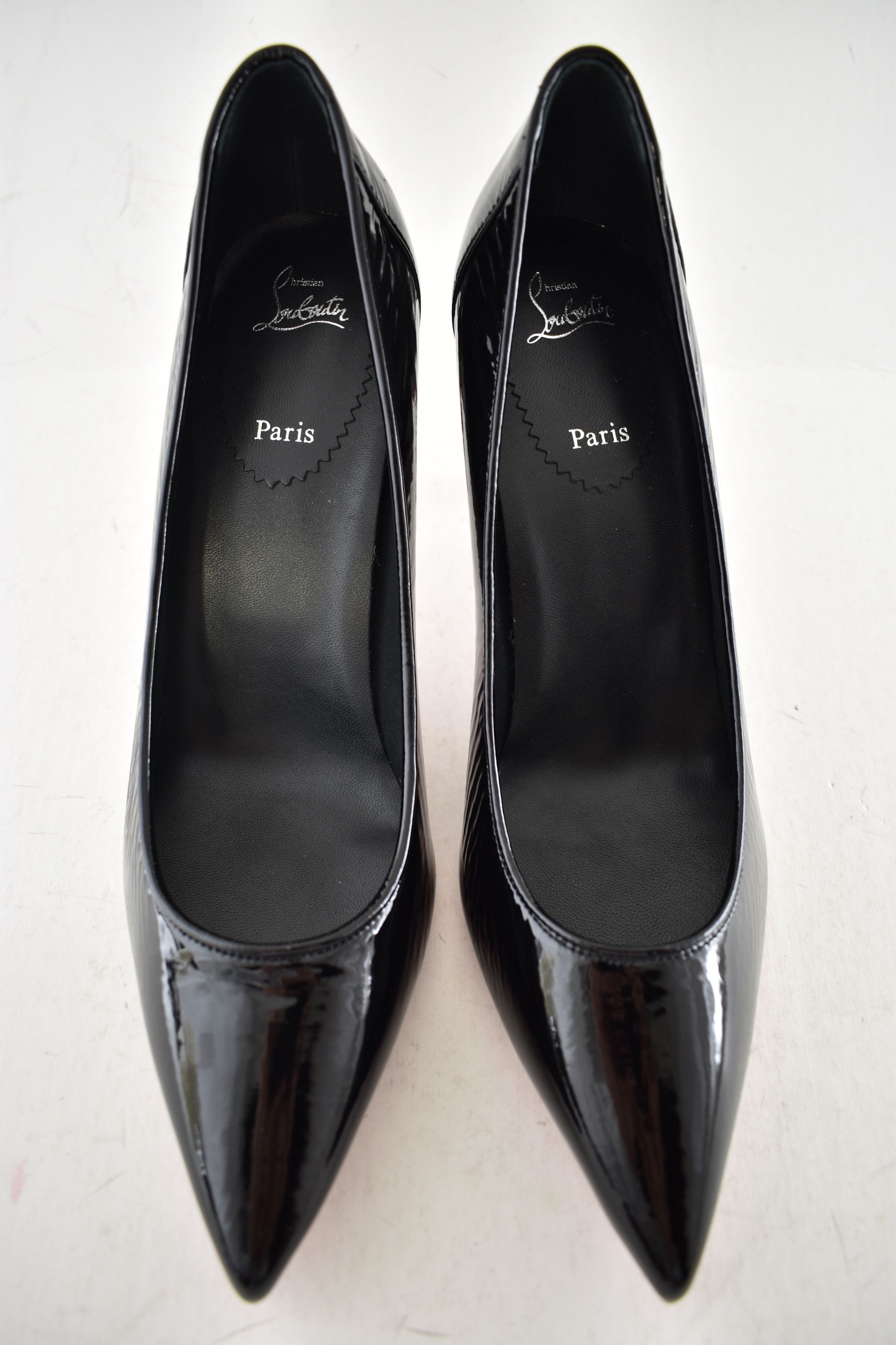 Christian Louboutin Sporty Kate 85 Black Patent Vog Classic Pointed Heel Pump 39 Size US 9 / IT 39 - 7 Thumbnail