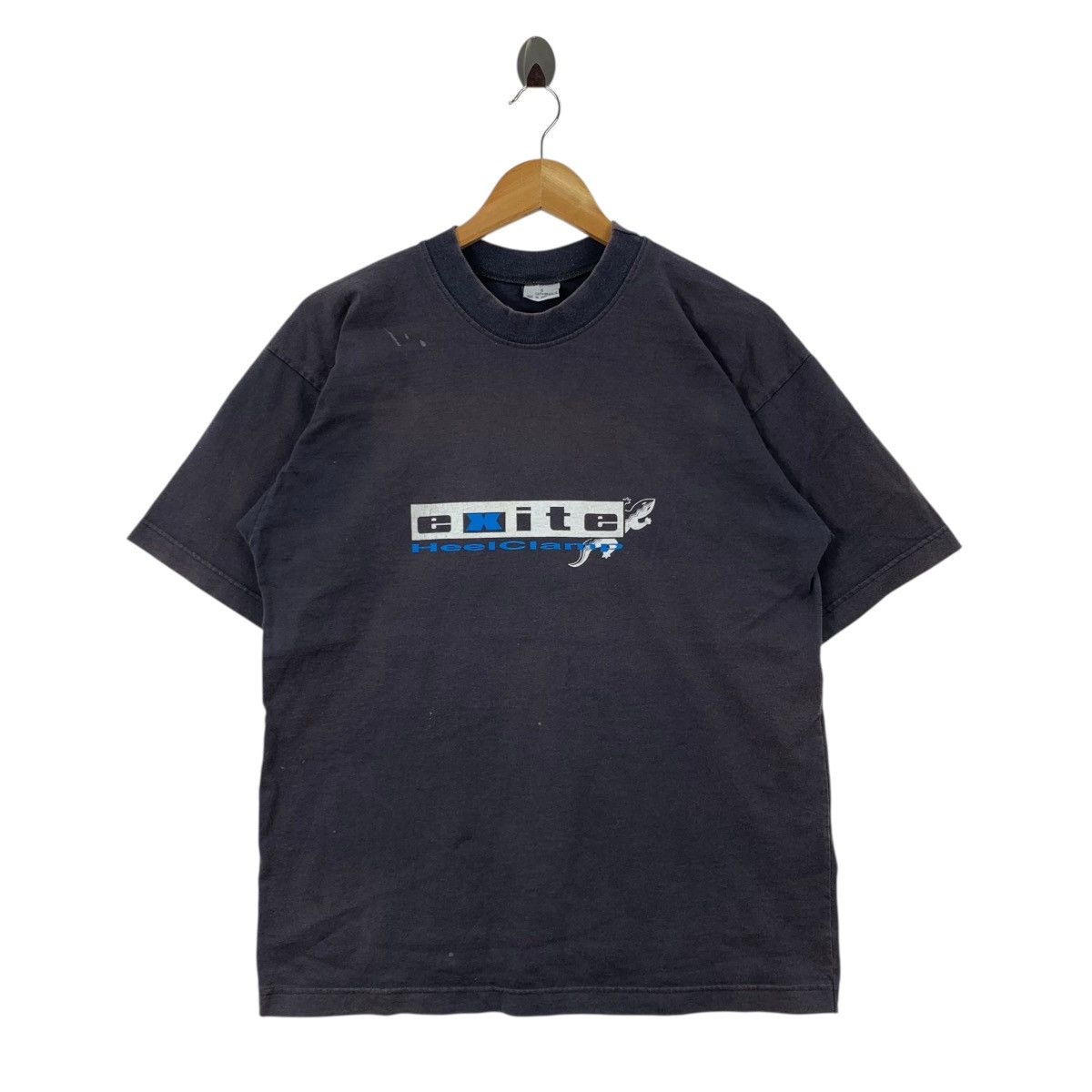 Vintage Vintage 90s EXITE HEELCLAMP The Best Way To Get High Tshirt Size US S / EU 44-46 / 1 - 1 Thumbnail