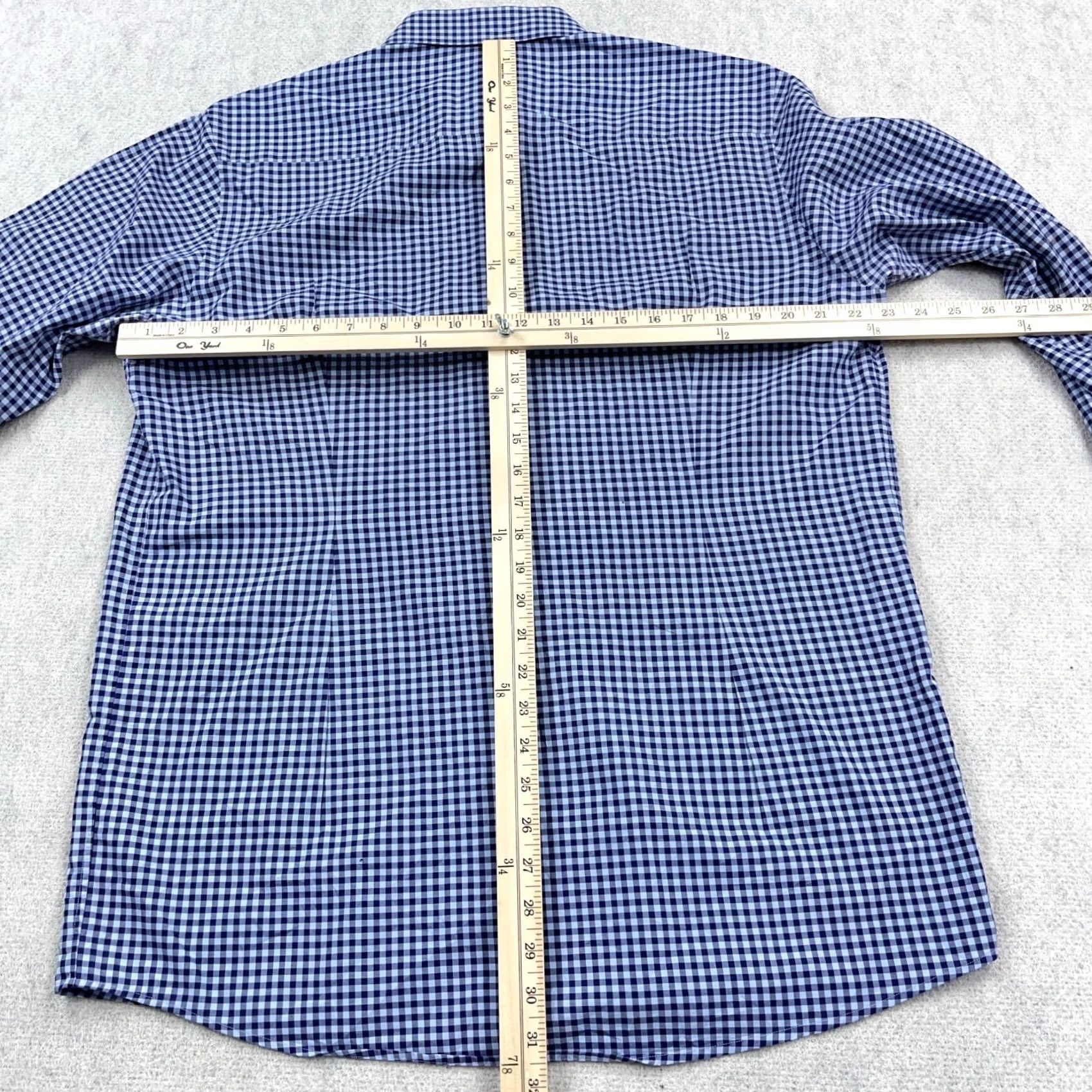 Eton Eton Shirt Mens XL Blue Men Check Button Contemporary Fit Dress Plaid B51 Size 46R - 6 Thumbnail