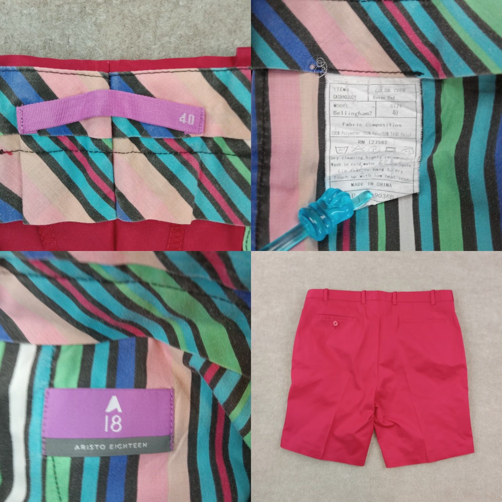 Vintage Artisto Eighteen Mens Red Flat Front Chino Shorts Size 40 Regular Inseam 9 Pockets Summer Size US 40 / EU 56 - 8 Thumbnail