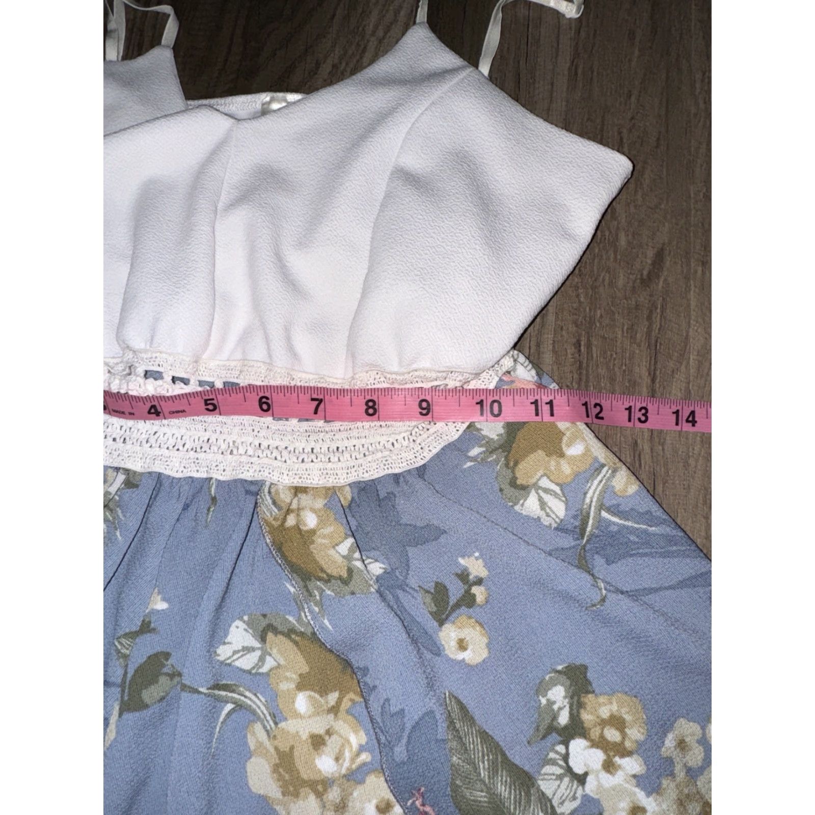 Vintage I Heart Joah Women’s Dress Medium White Blue Floral Print Dress Size M / US 6-8 / IT 42-44 - 2 Thumbnail