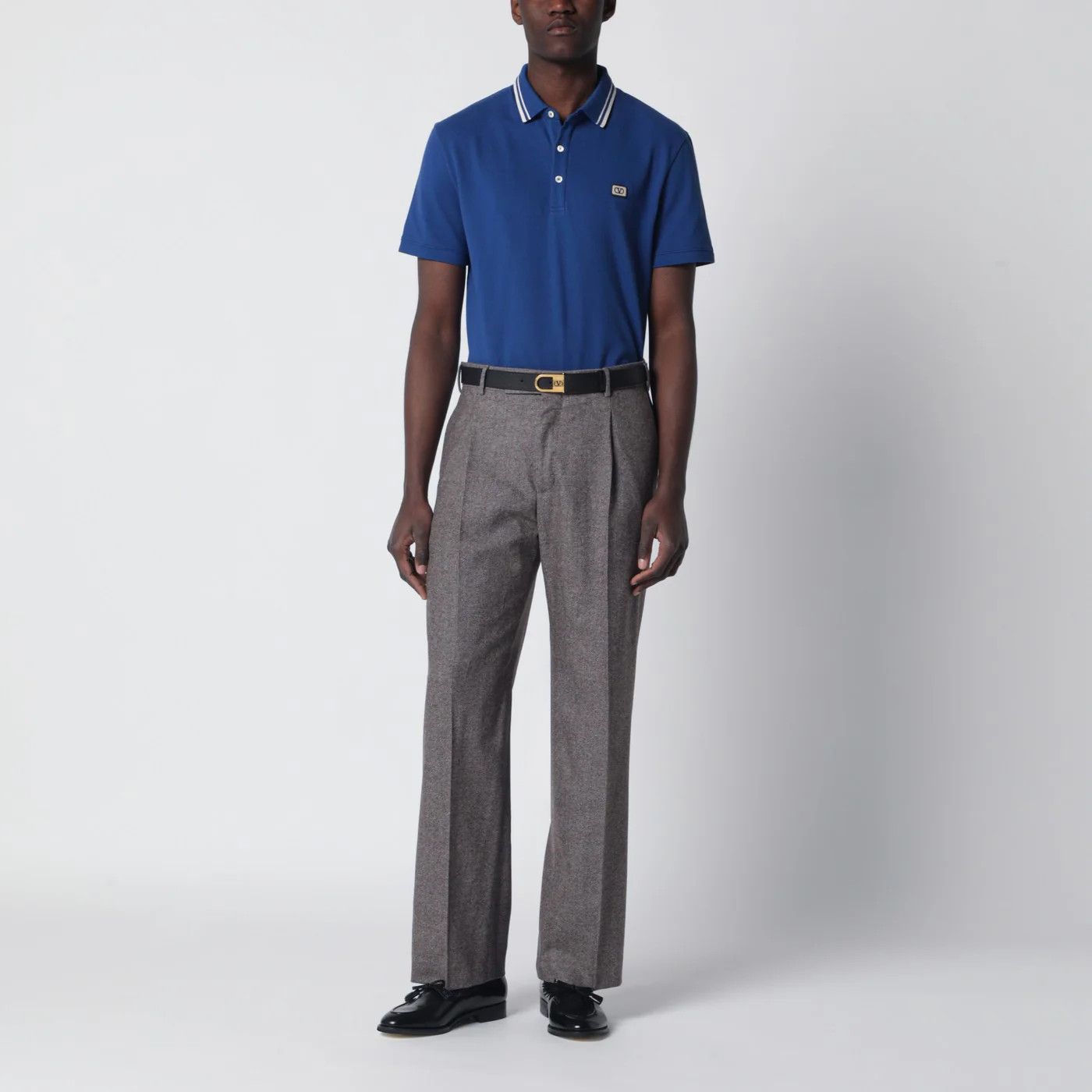 Valentino o1d2blof0326 VLogo Patch Polo Shirt in Blue Size US M / EU 48-50 / 2 - 1 Thumbnail