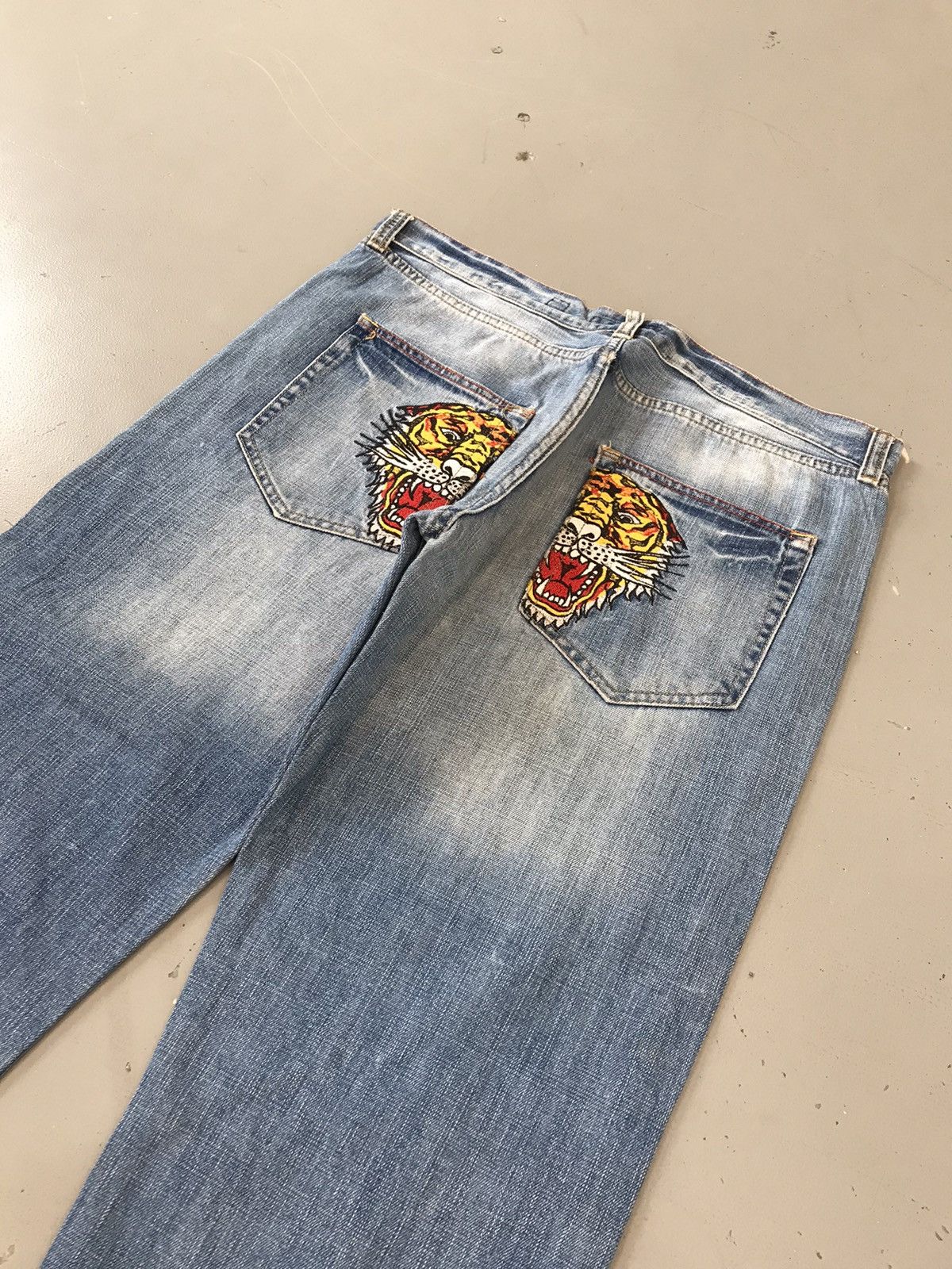 Ed Hardy × Vintage Ed Hardy Tiger 🐯 Embroidery Denim Size US 36 / EU 52 - 5 Thumbnail