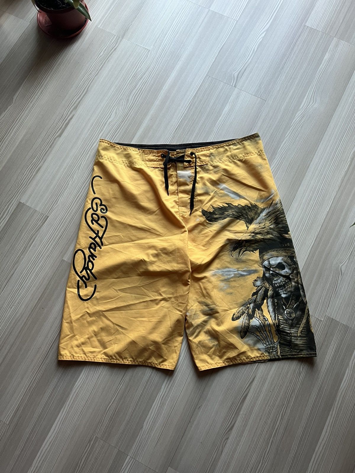 Ed Hardy Vintage 90s Ed Hardy Surf Shorts Big Logo Size US 34 / EU 50 - 2 Thumbnail