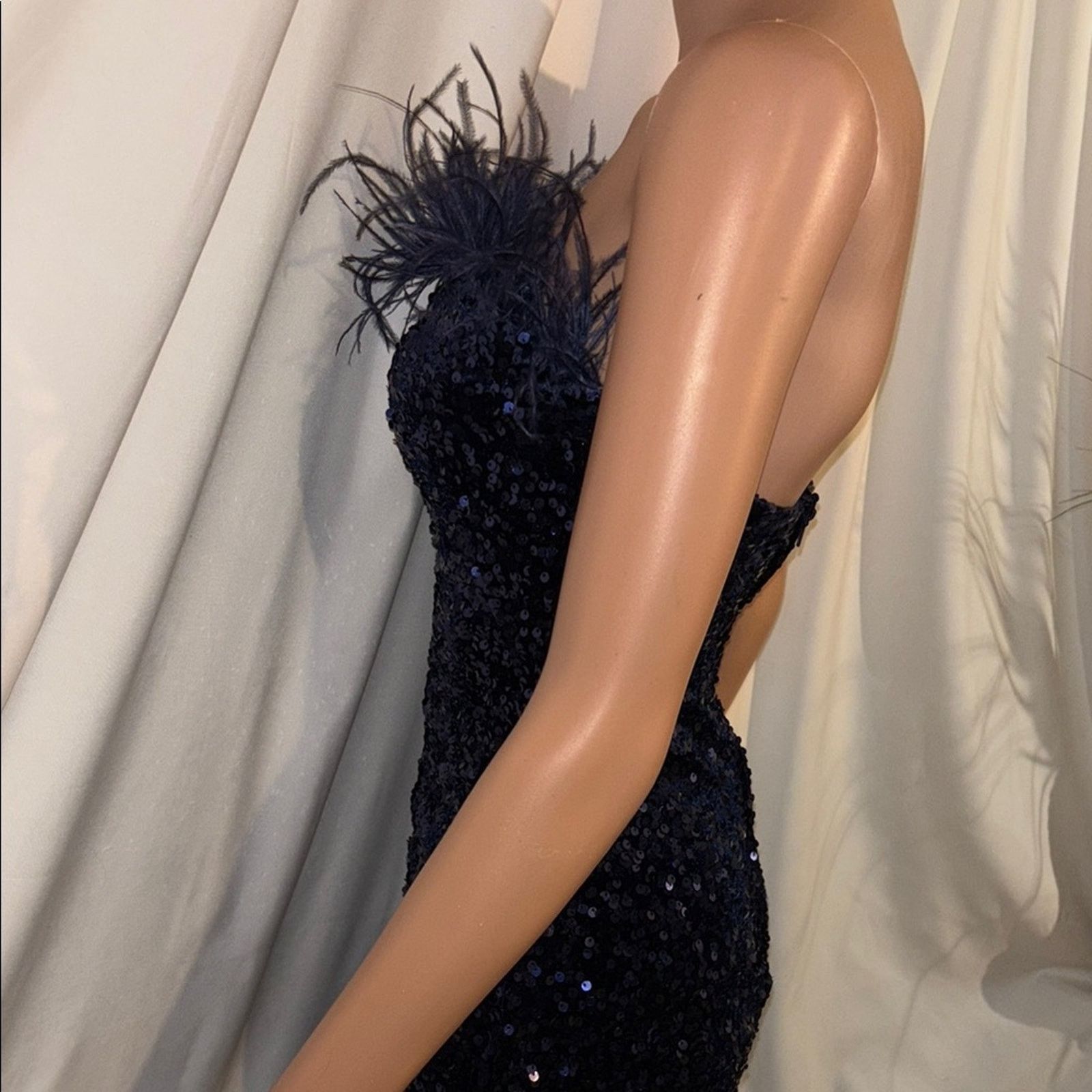 The Unbranded Brand B Darlin Navy Sequin Strapless Dress Size 6 Size M / US 6-8 / IT 42-44 - 2 Thumbnail
