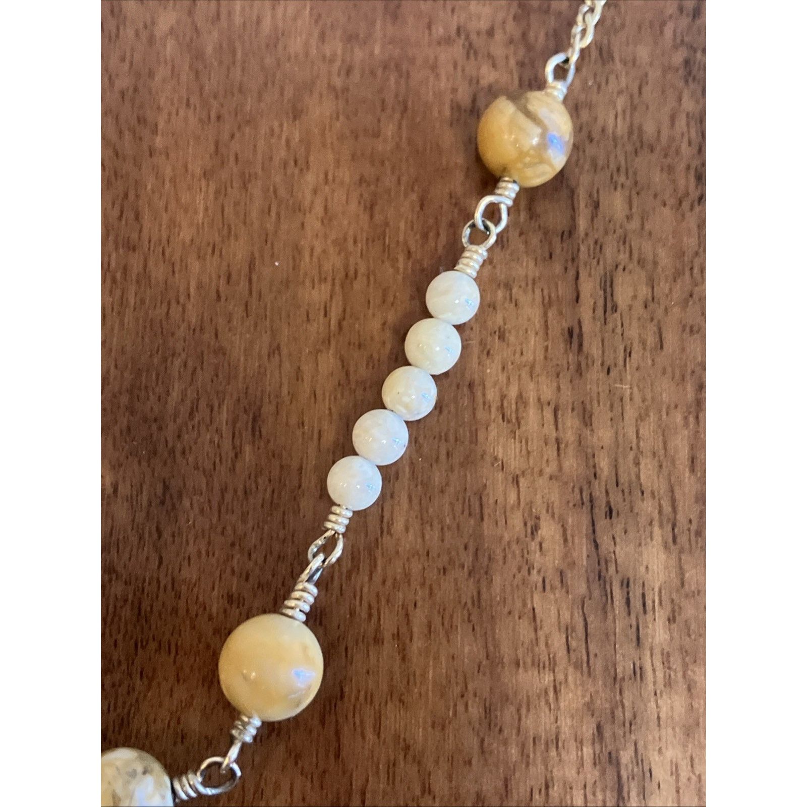 Other Vtg Gold Tone Statement Necklace Stone Beaded Modernist Y2k Size ONE SIZE - 8 Thumbnail