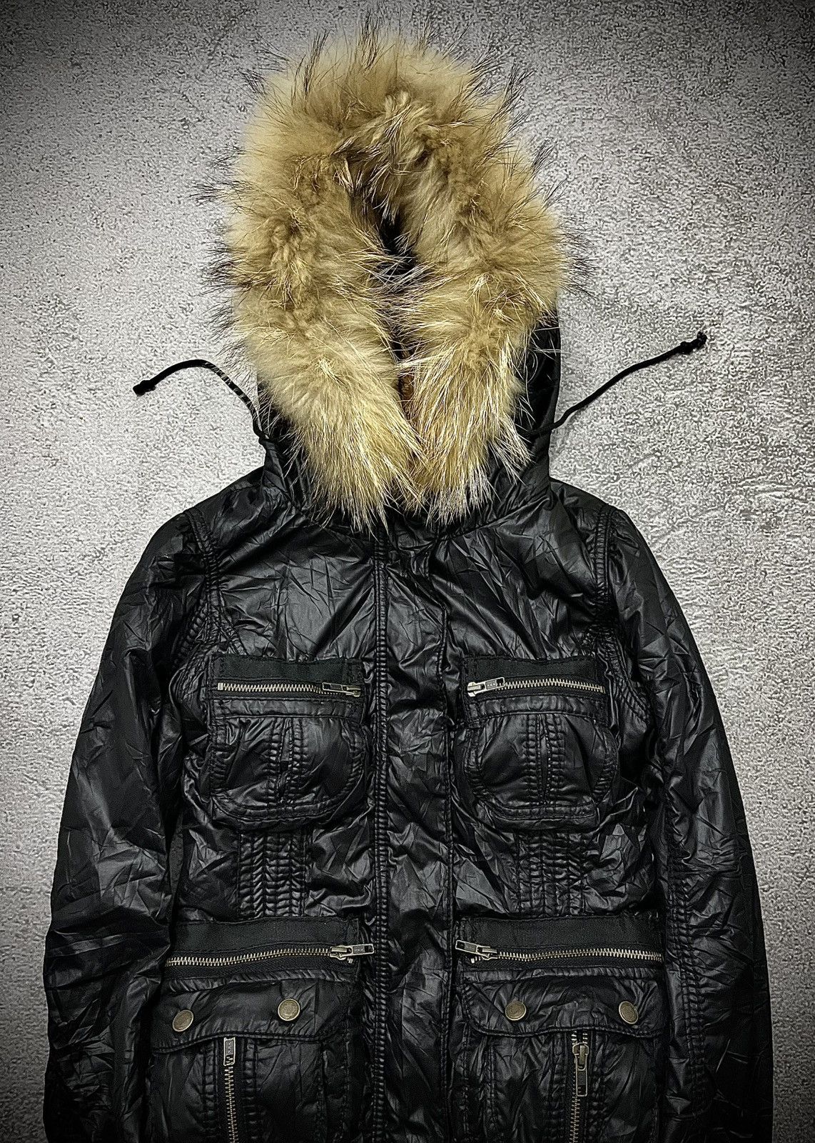 Japanese Brand 2000s Heaven And Eart Bondage Multi Pocket Fur Hood Jacket Size US M / EU 48-50 / 2 - 4 Thumbnail