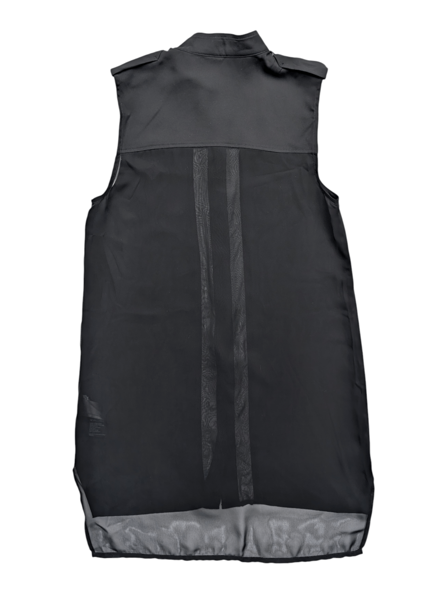 Karl Lagerfeld Karl Lagerfeld Black Sleeveless See-Through Shirt Size XS / US 0-2 / IT 36-38 - 2 Thumbnail