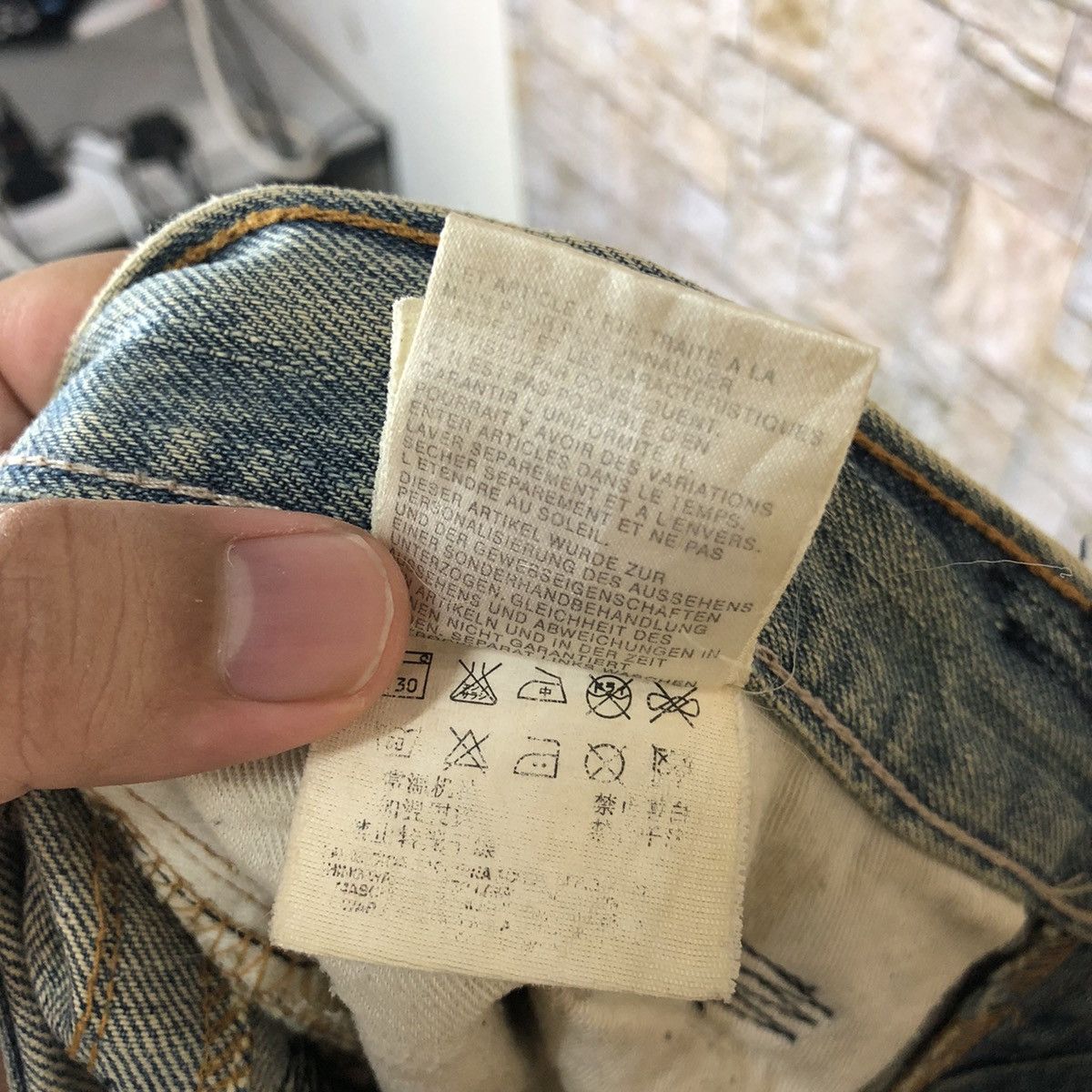 Replay Replay patchwork vintage Blue jeans Denim Pants #A573 Size US 35 - 23 Thumbnail